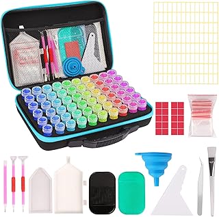 Diamond Painting Storage Containers,60 Slots Diamond Painting Accessories Kits with Tools for Diamond Art Craft Jewelry Beads Organizer,Diamond Art Storage for DIY Art Craft