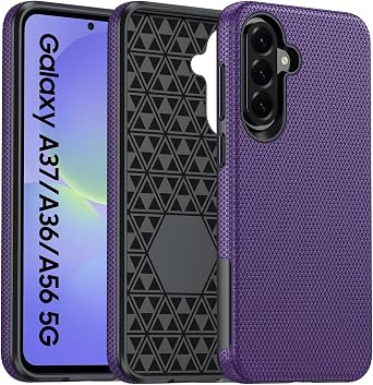for Galaxy A37 5G Phone Case, Galaxy A36 5G Phone Case, Anti-Slip Textured, 14FT Mili-Grade Drop Protection Tested Samsung A37 5G Case, TPU+PC Dual Layer Shockproof Cover for A56 Purple