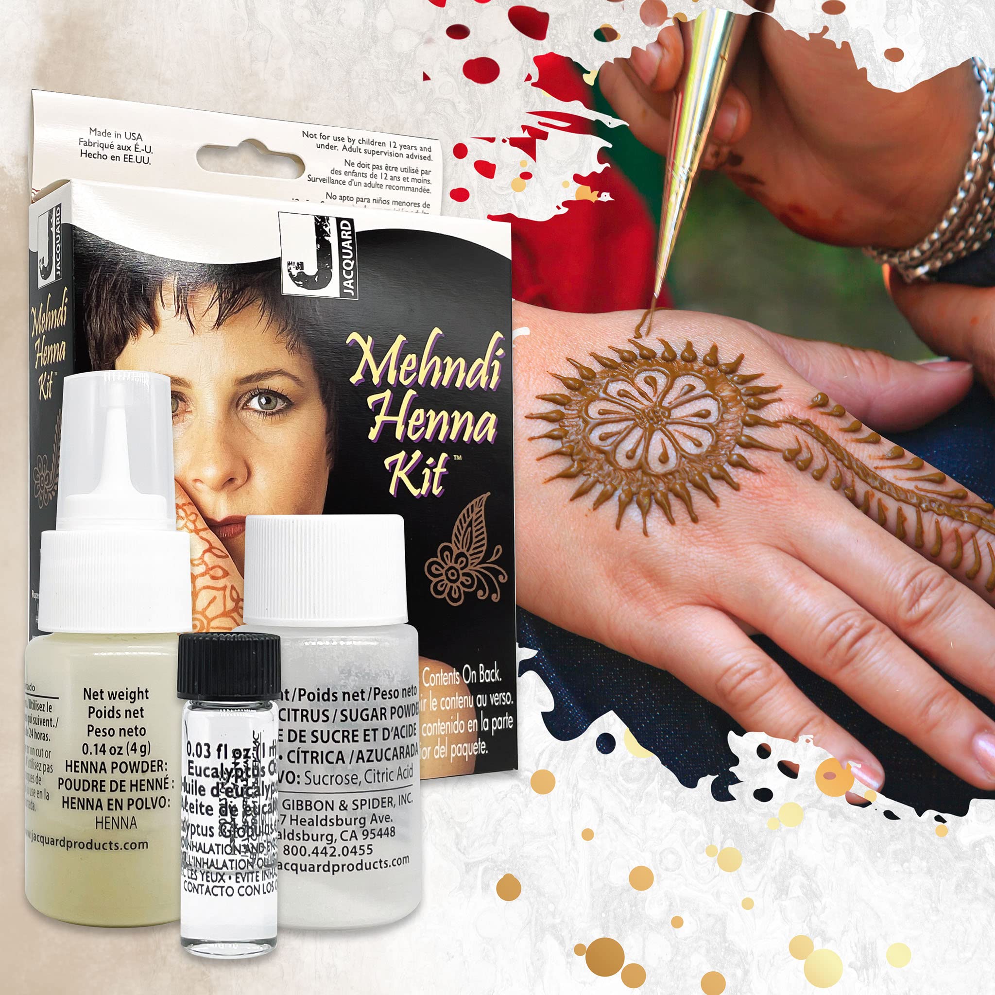 Jacquard Mehndi Henna Tattoo Kit for Beginners Temporary Tattoo Ink