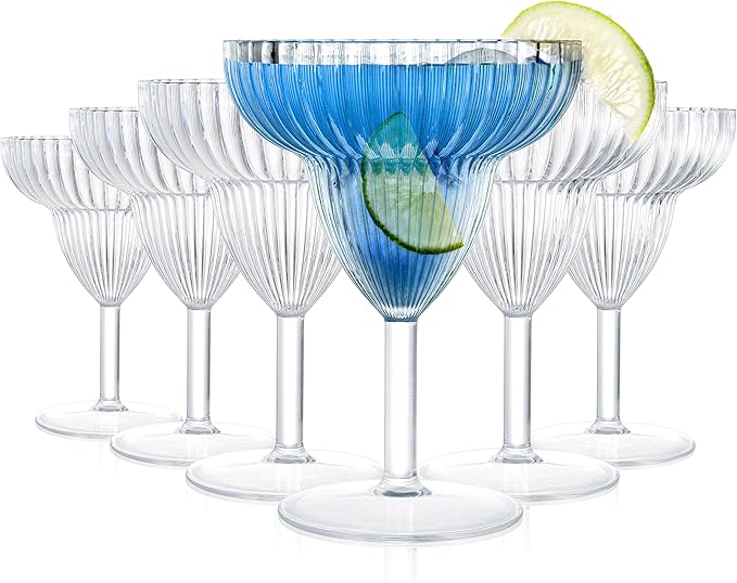 Amazon.com | Cididu Set of 6 Acrylic Margarita Glasses, 14 Oz Plastic ...