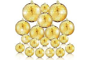50 Pcs Gold Disco Balls Decorations Reflective Ornaments