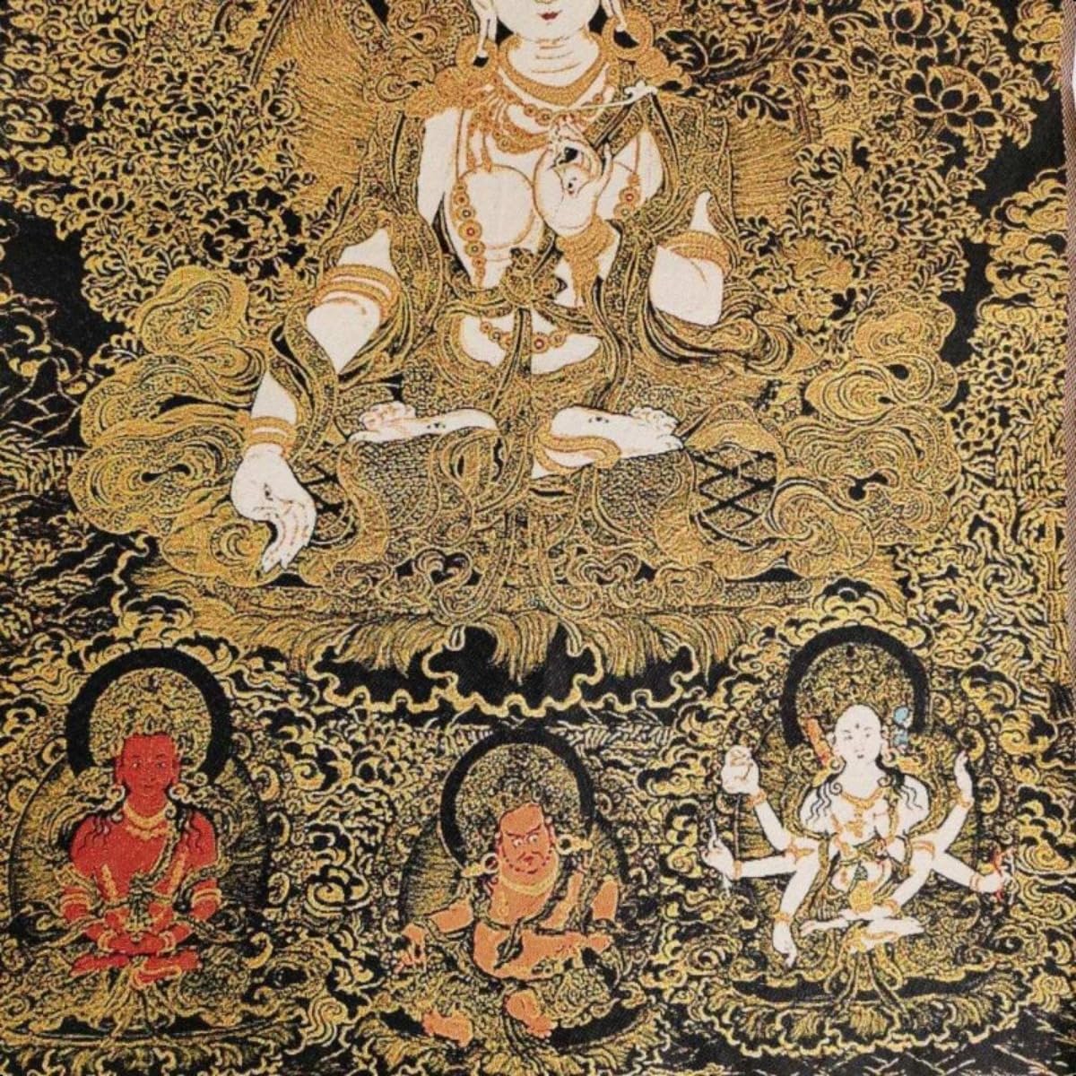 Thangka jedwabny haft buddyzm tybetański Guanyin Tara Kwan Yin Tangka wisząca na ścianę do wystroju domu gobelin medytacja