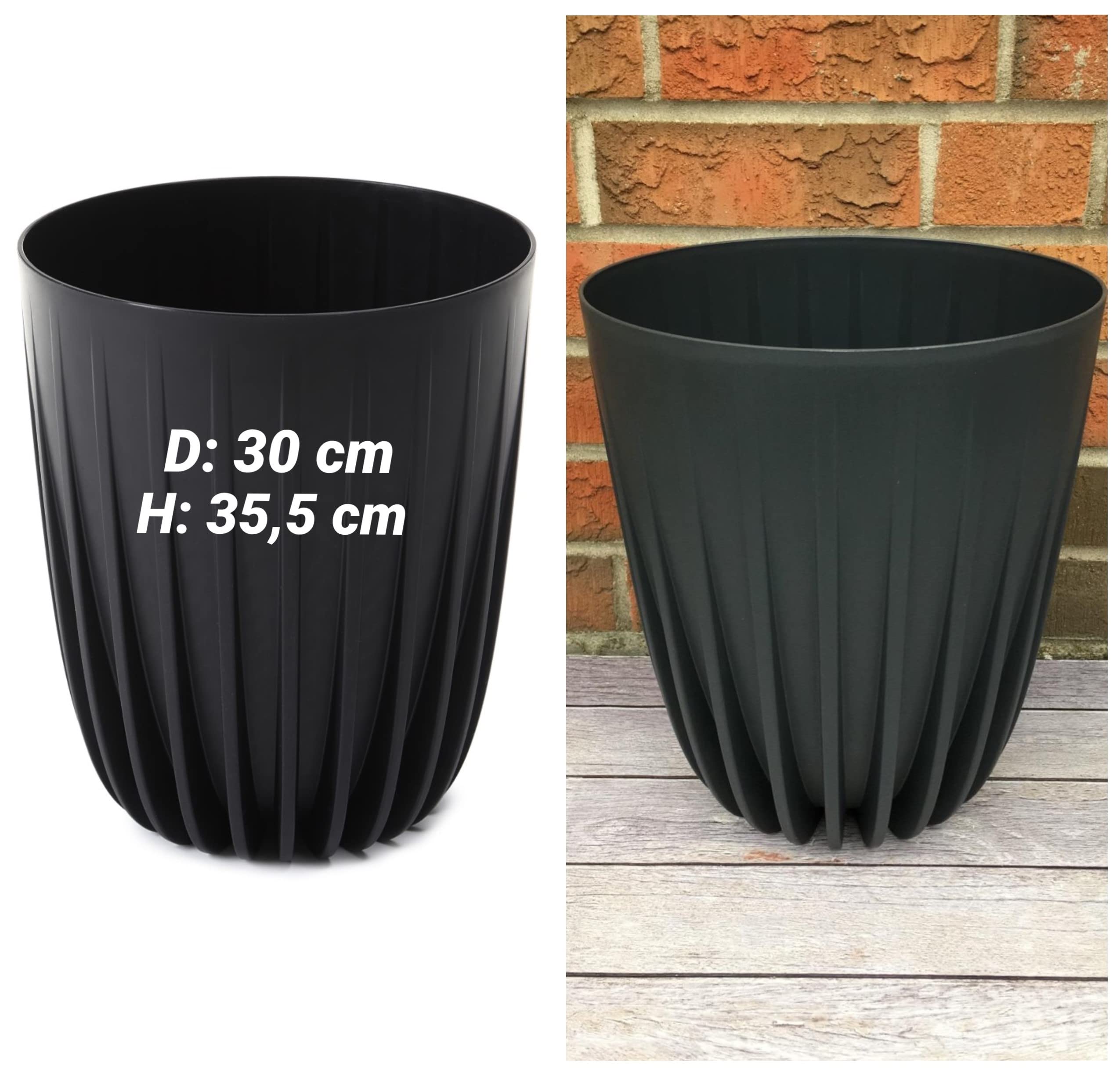 Vaso Arancione Rotondo 30 Cm – 10,5 L, Foro Drenaggio, UV Resistente, Interno/esterno - 3