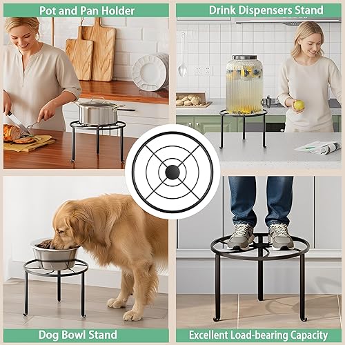 Miniatura 6 de Paquete de 5 soportes de metal para plantas para interiores y exteriores, soporte resistente y antioxidante para macetas de hierro, soporte