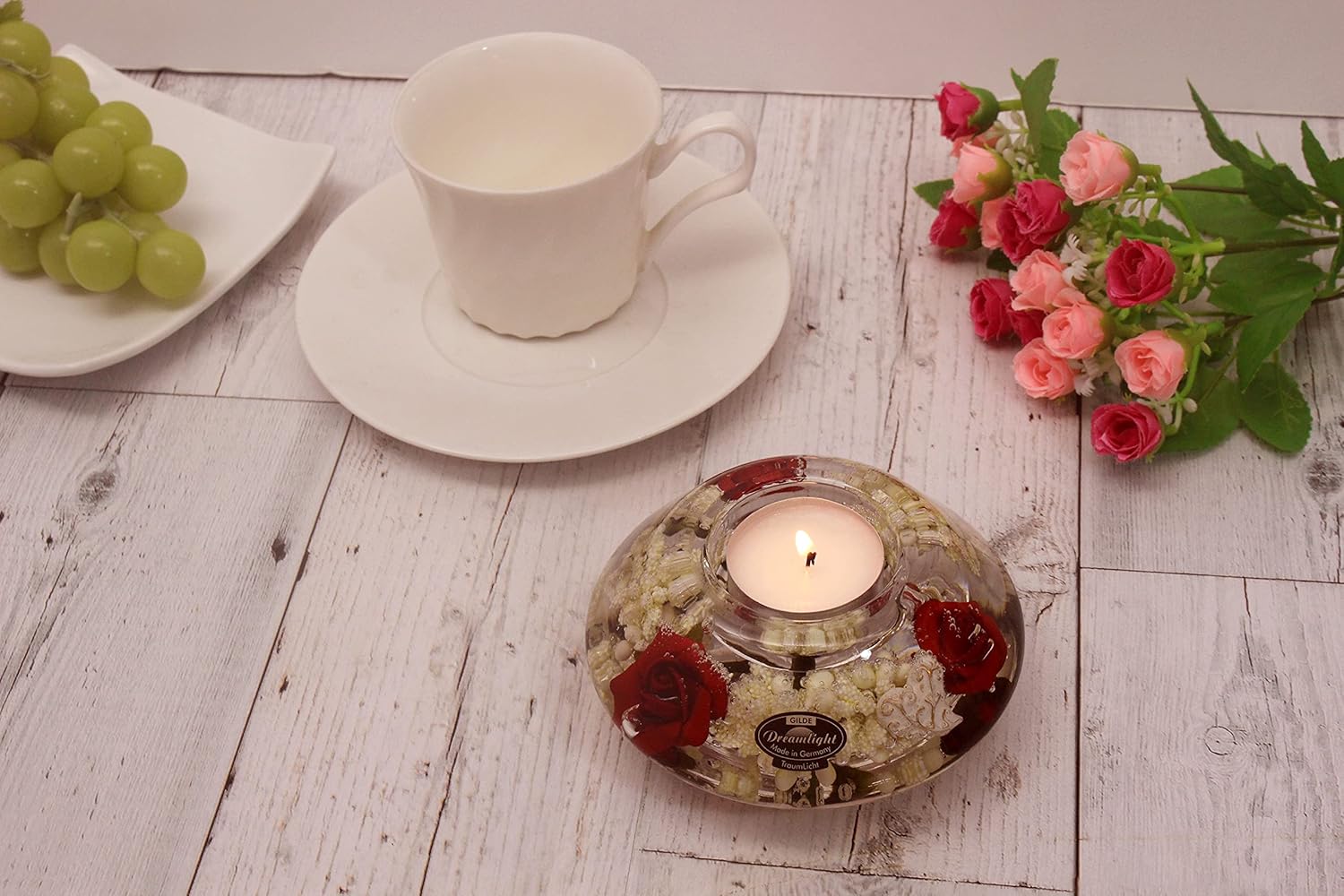 Ix Dreamlight Pretty Rose Candle Holder, Crown, Gift Wrapping