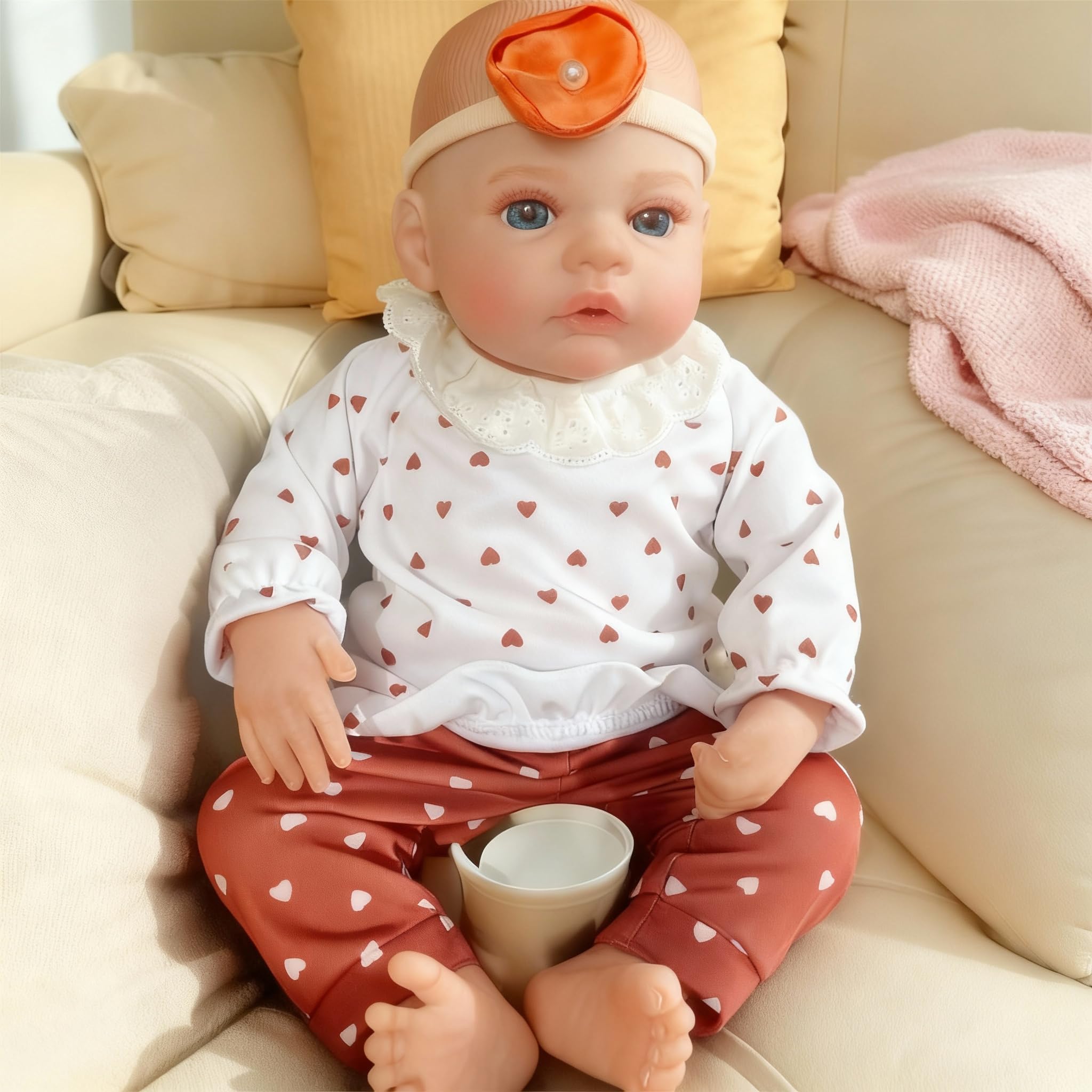 JUYOUYI Lifelike Reborn Baby Dolls, 18 Inch Realistic Baby Girl Doll Vinyl Full Body