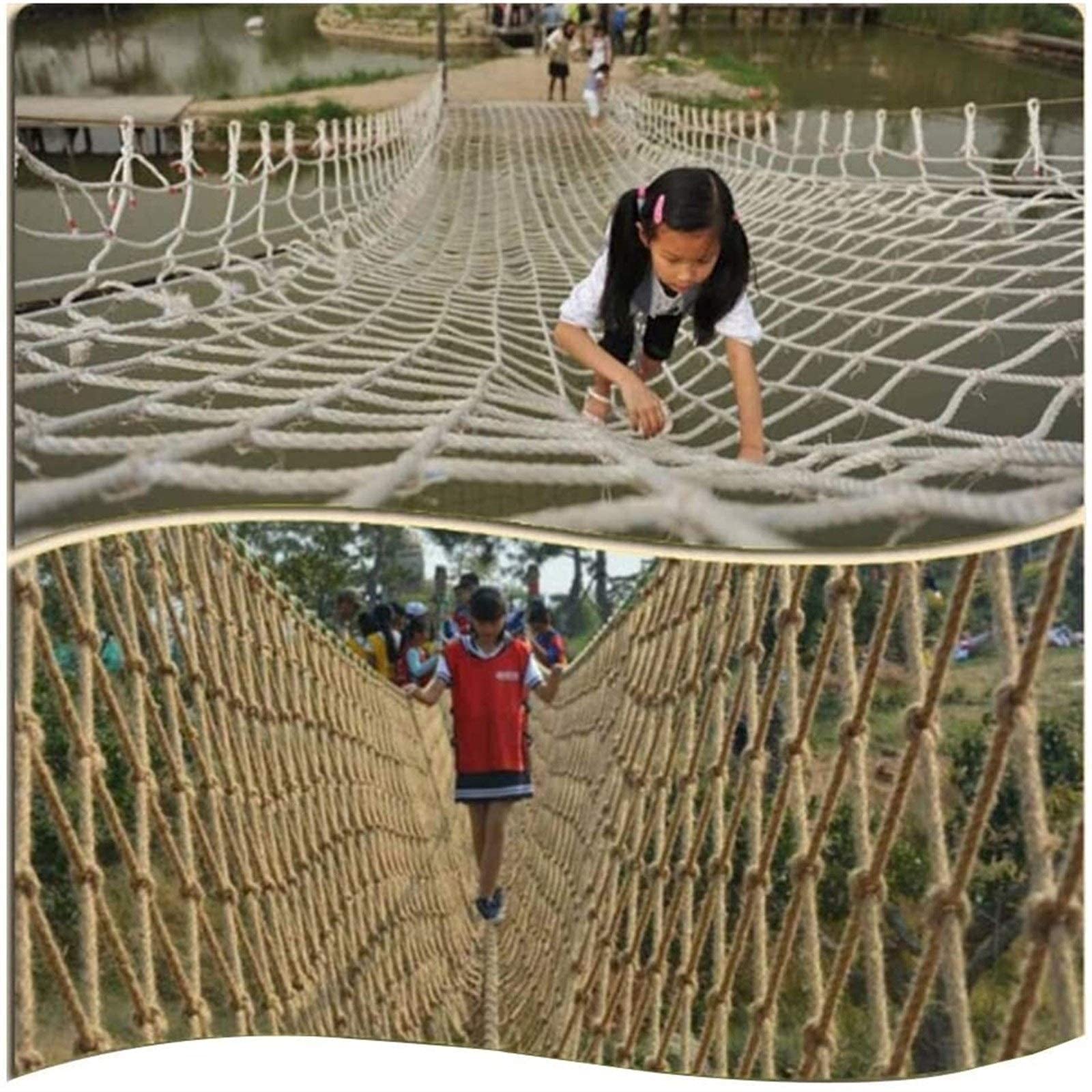 Seilnetz, strapazierfähiges Outdoor-Geländer, Hanfseil, Frachtnetz, Kinderspielplatz, Kletternetz, Treppenzaun, Kinderschaukel, Hängematte, Sicherheitsnetz, Kletternetz für Kinder im Freien