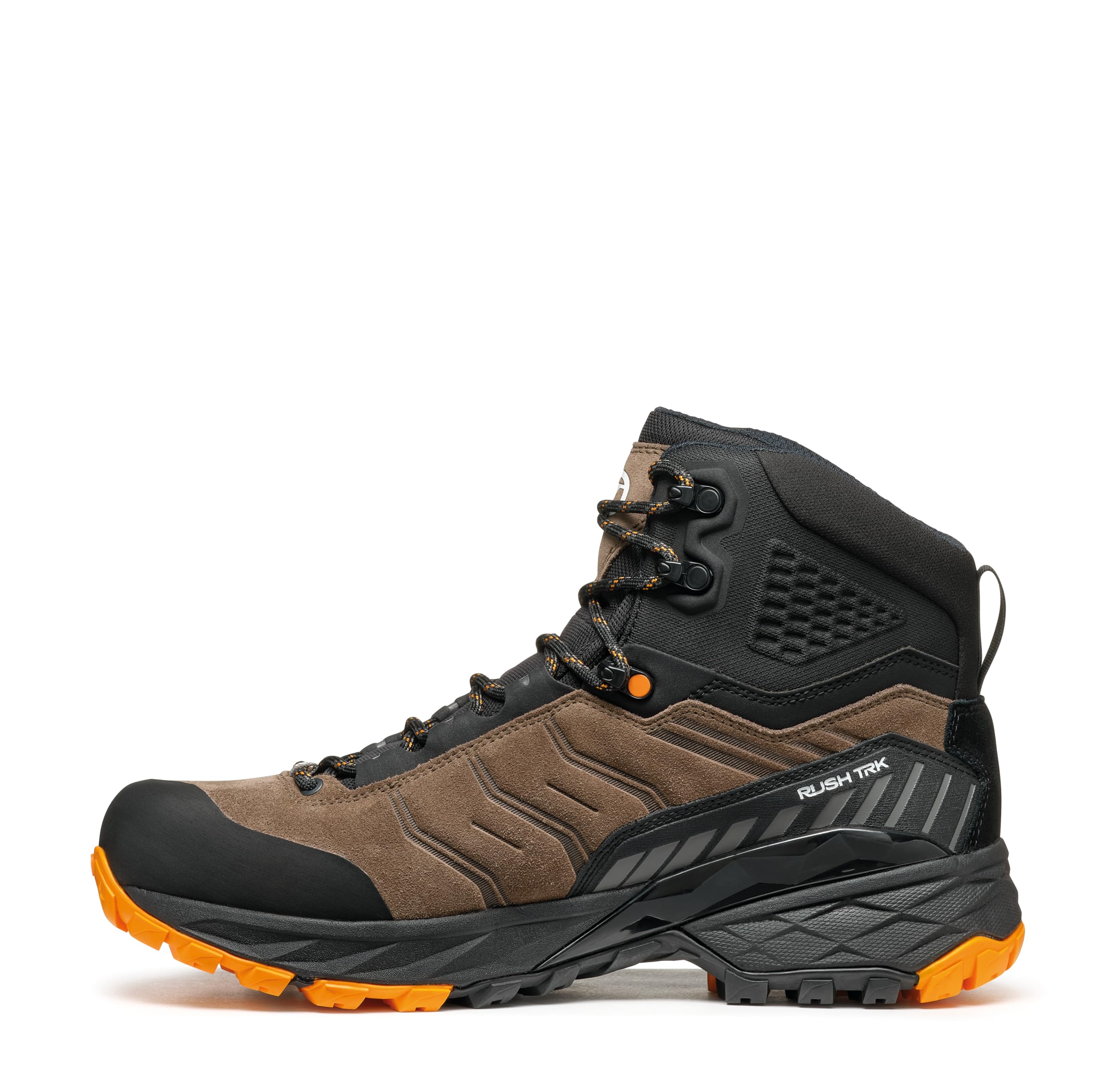 SCARPA Men's Rush TRK GTX Waterproof Gore-Tex Lightweight Hiking Boots - Brown/Orange - 11-11.5 Men/12-12.5 Women