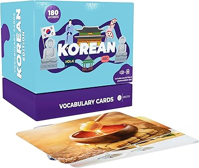 180 Korean Vocabulary Hangul Flash Cards â€“ Educational Language Learning Resource with Pictures for Memory & Sight Words - Fun Game Play - Grade School, Classroom, or Homeschool Supply â€“ Briston Brand
