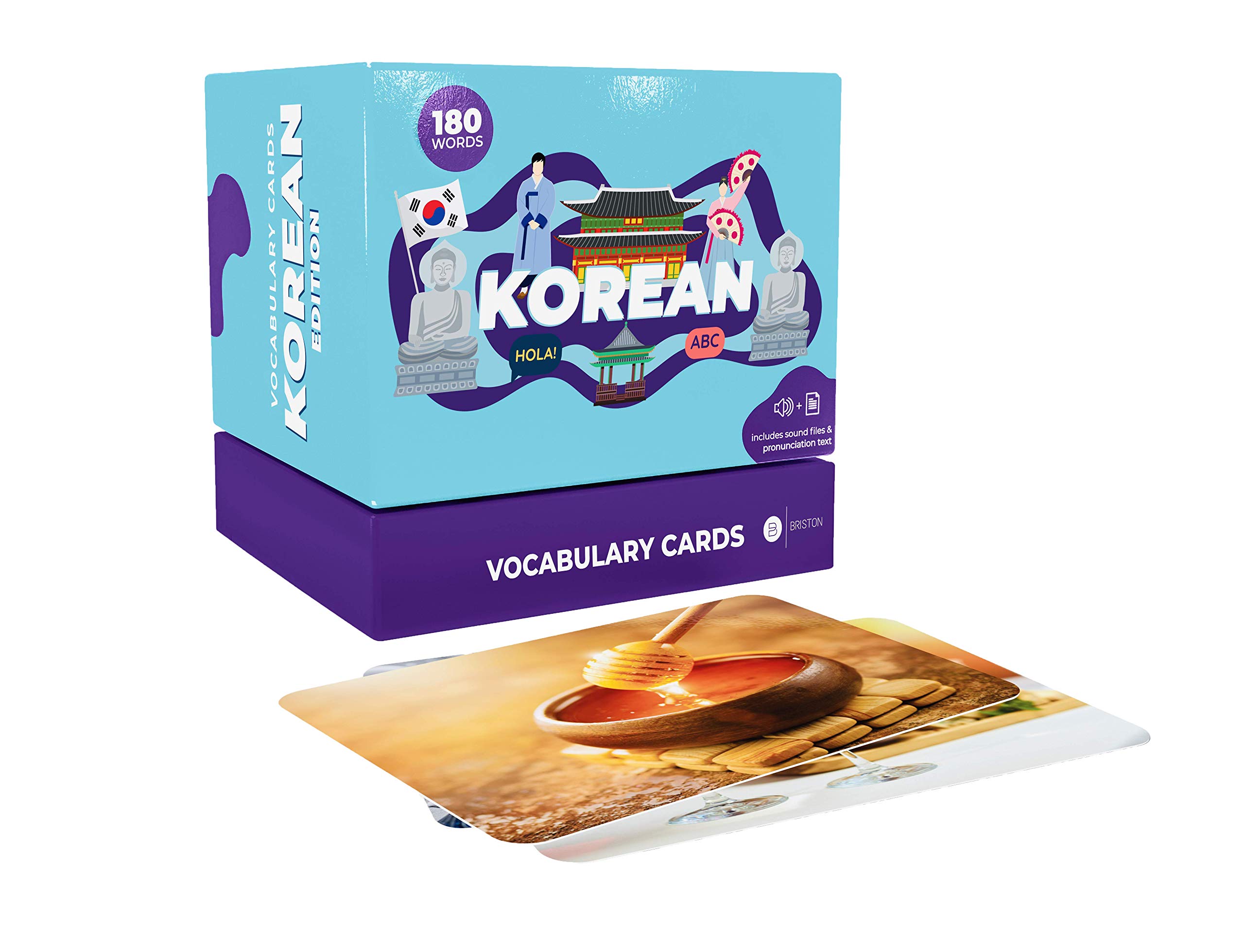 Buy Briston Korean Hangul Vocabulary Learning Flash Cards with Pictures