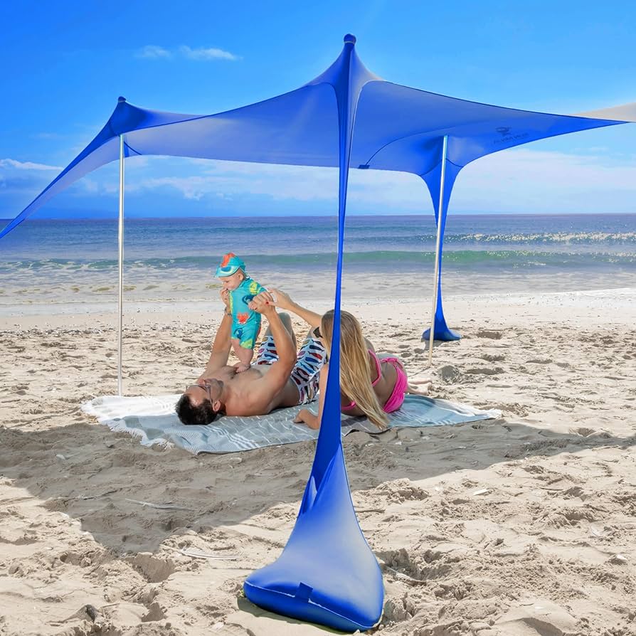 SUN NINJA Beach Tent Sun Shelter UPF50+ - Easy Pop Up Beach