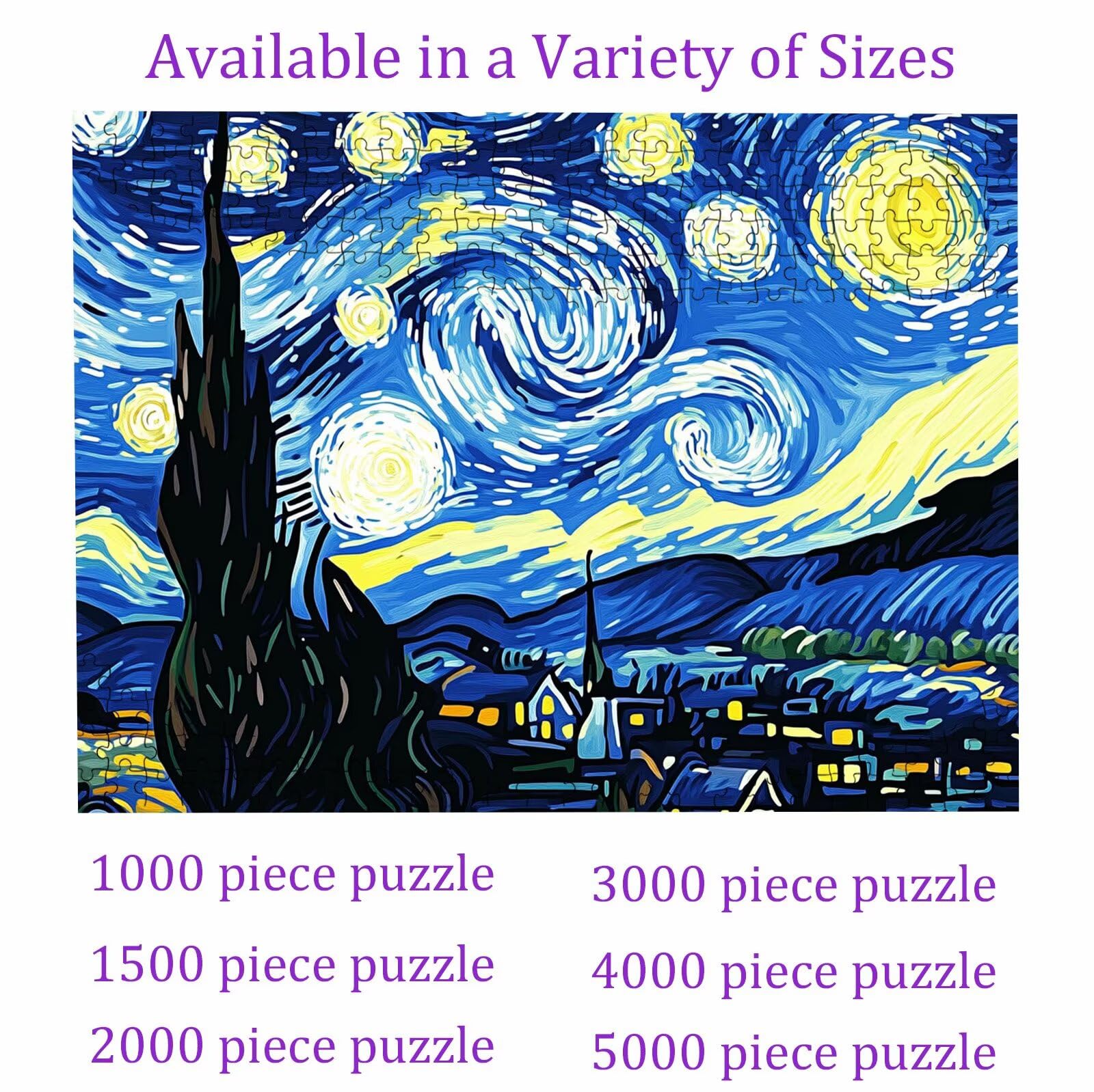 Puzzle 1000 elementów, puzzle 1000 elementów dla dorosłych, trudne puzzle, druk w wysokiej rozdzielczości i jasne kolory, drewniane puzzle gwiaździste niebo kabina z wykwintnym pudełkiem do pakowania