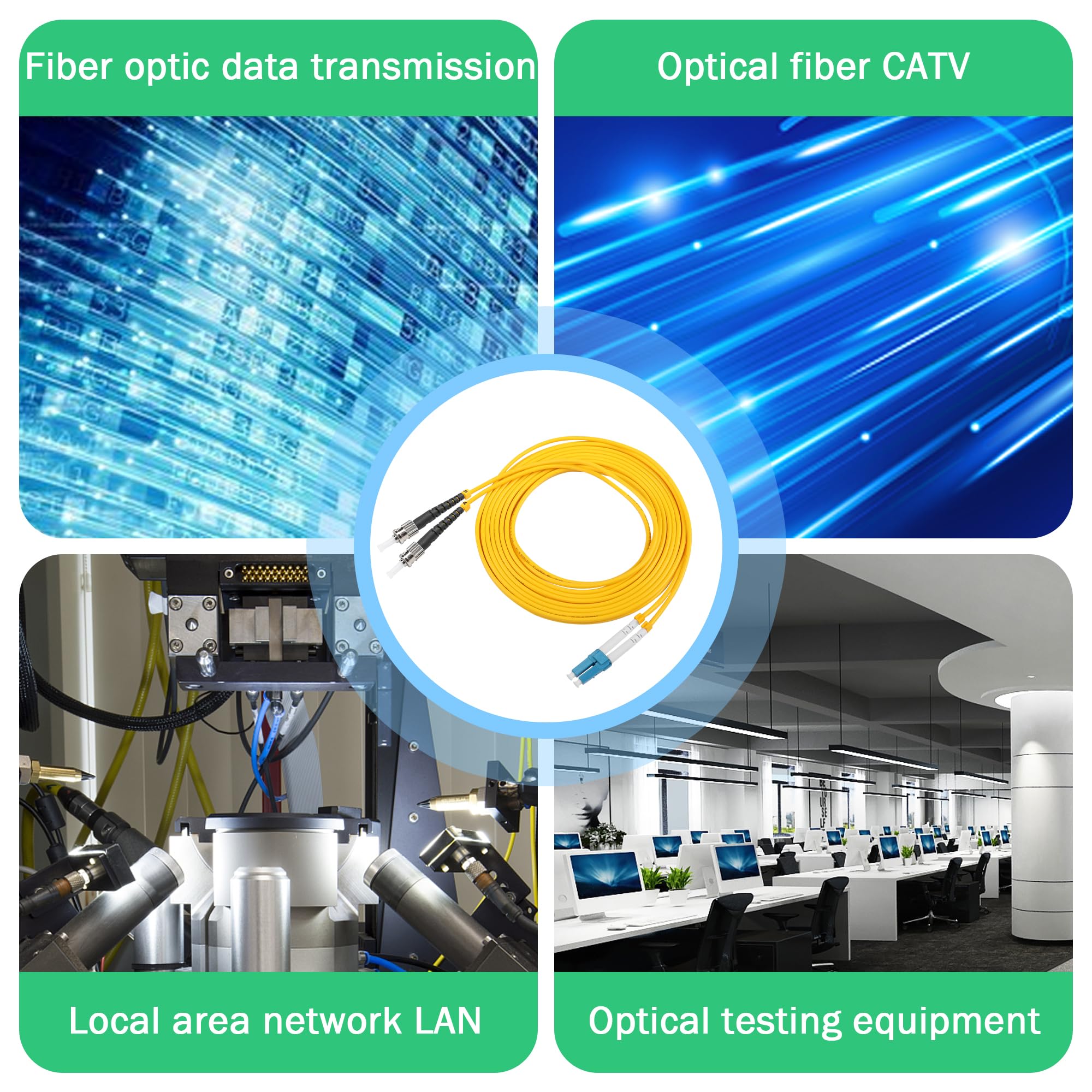 CÂBLES CAMÉRA FIBRE OPTIQUE HYBRIDES ÉPANOUIS - SMPTE311M - Vers Connecteurs Fibre Optique ST, SC Et LC Et Connecteur électrique 6 Points