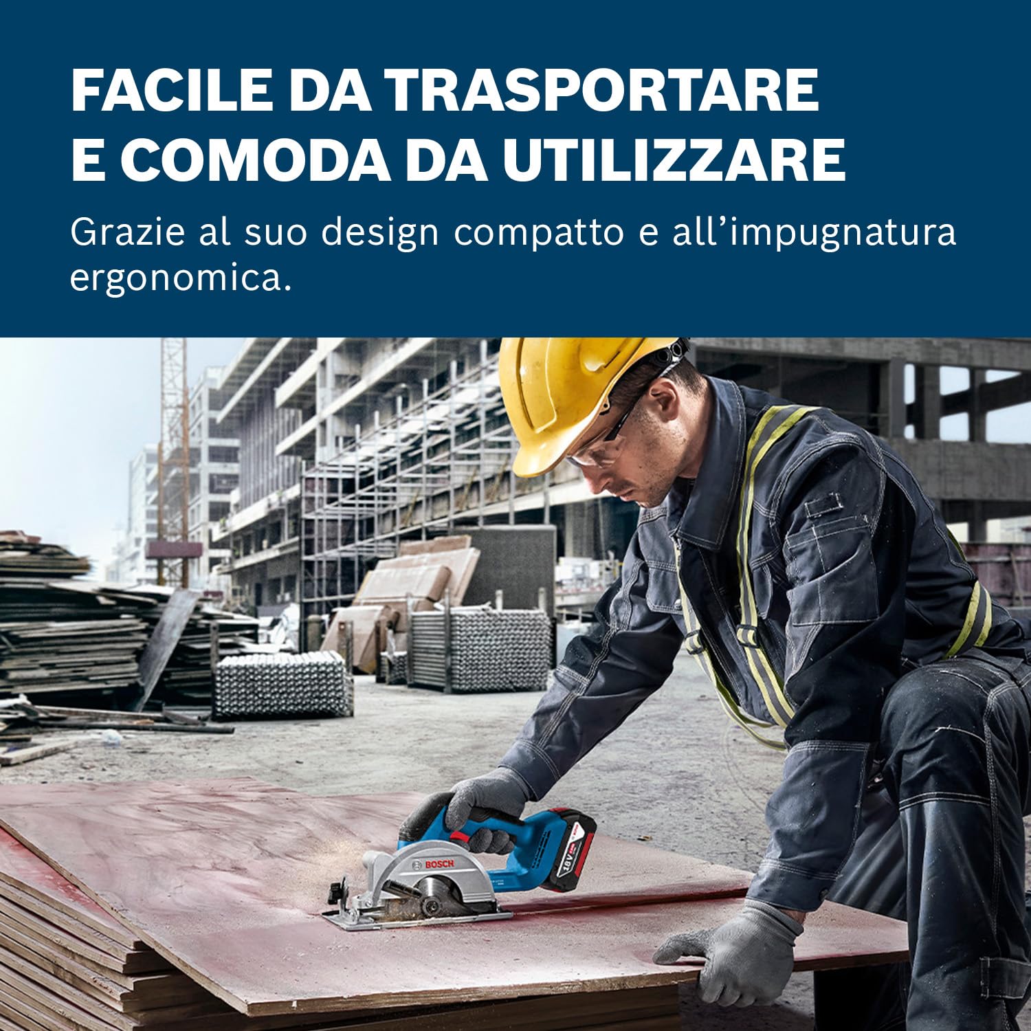 Bosch Professional 18V System Sega circolare a batteria GKS 18V-51 (motore brushless, incl. 1 lama (140 mm), guida parallela, senza batteria/caricabatteria)