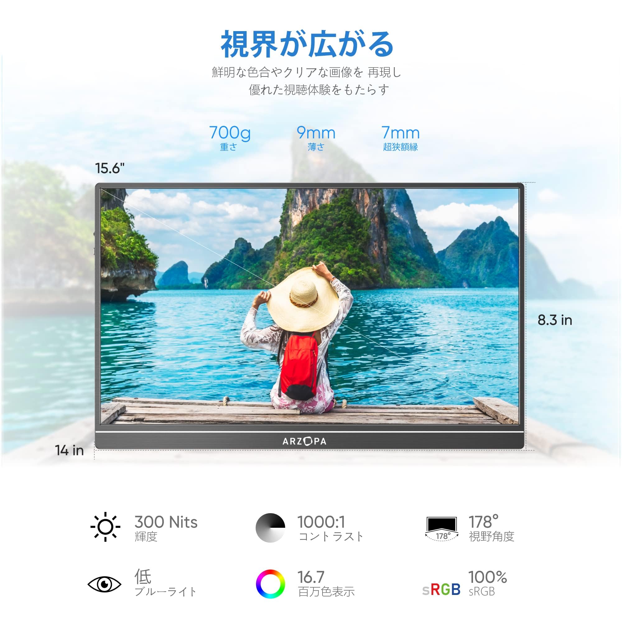 Amazon.co.jp: 【中古】モバイルモニター ARZOPA モバイル