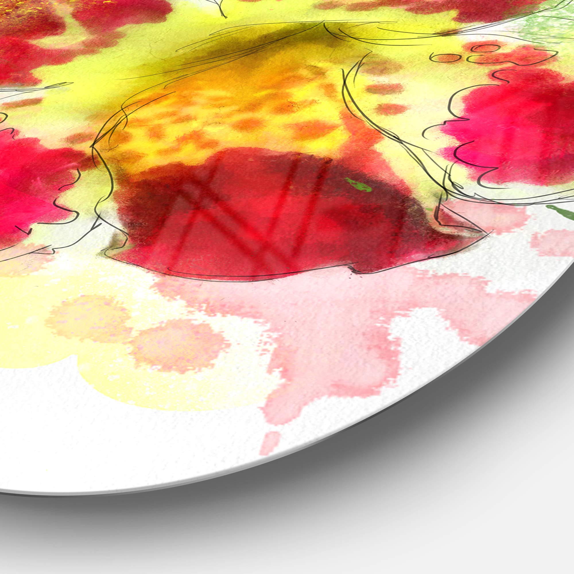 Amazon.co.jp: Designart フラワー水彩画 カラースプラッシュ付き