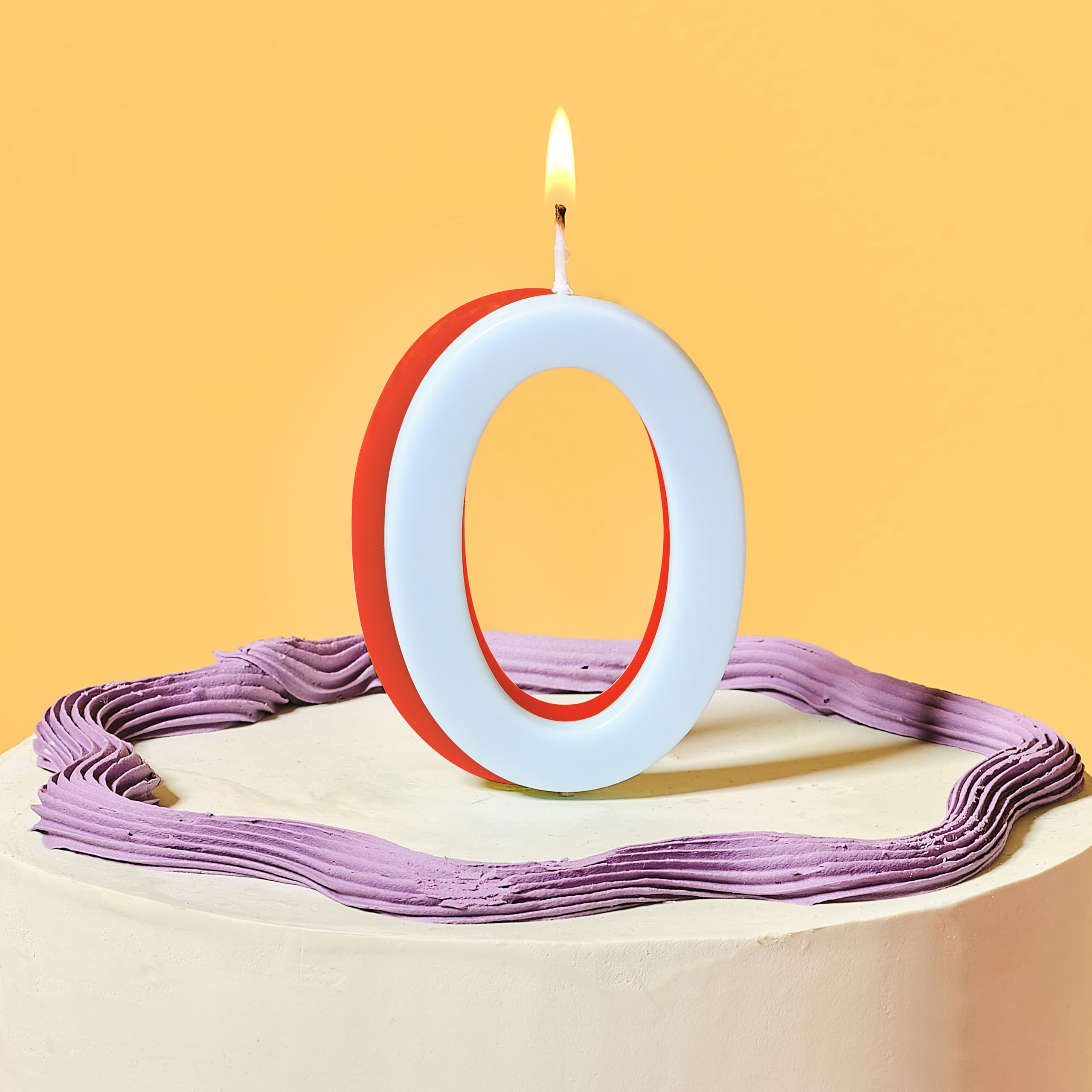 Number 0 Birthday Candle, Layered Colour Wax Candle for Cake Decoration, Numeric Candles for Birthdays, Blue and Green Design, Perfect for Celebrating Birthdays