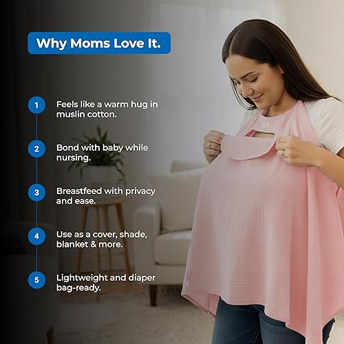 Miniatura 6 de Fundas de lactancia, 100% muselina de algodón orgánico. Transpirables, hermosas, privacidad completa. Fabricado por una madre. Empresa de EE. UU
