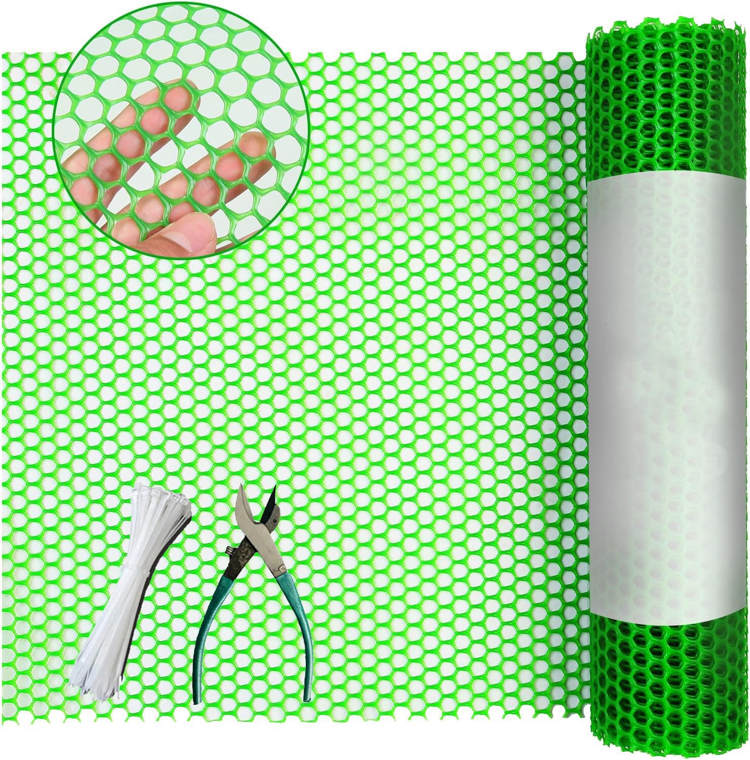 Fencing Net and Tree Gaurd net, UV Stabilized, Anti Bird Net Green Color with 1 Cutter and PVC Tags are Free||3.3 x 60 Foot-image-30