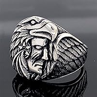 Vista 3 de Silver Nativa American Ring,Silver Eagle Signet Ring, Silver American Ring,925k Sterling Silver Ring, Handmade Silver Ring,Gift For Him