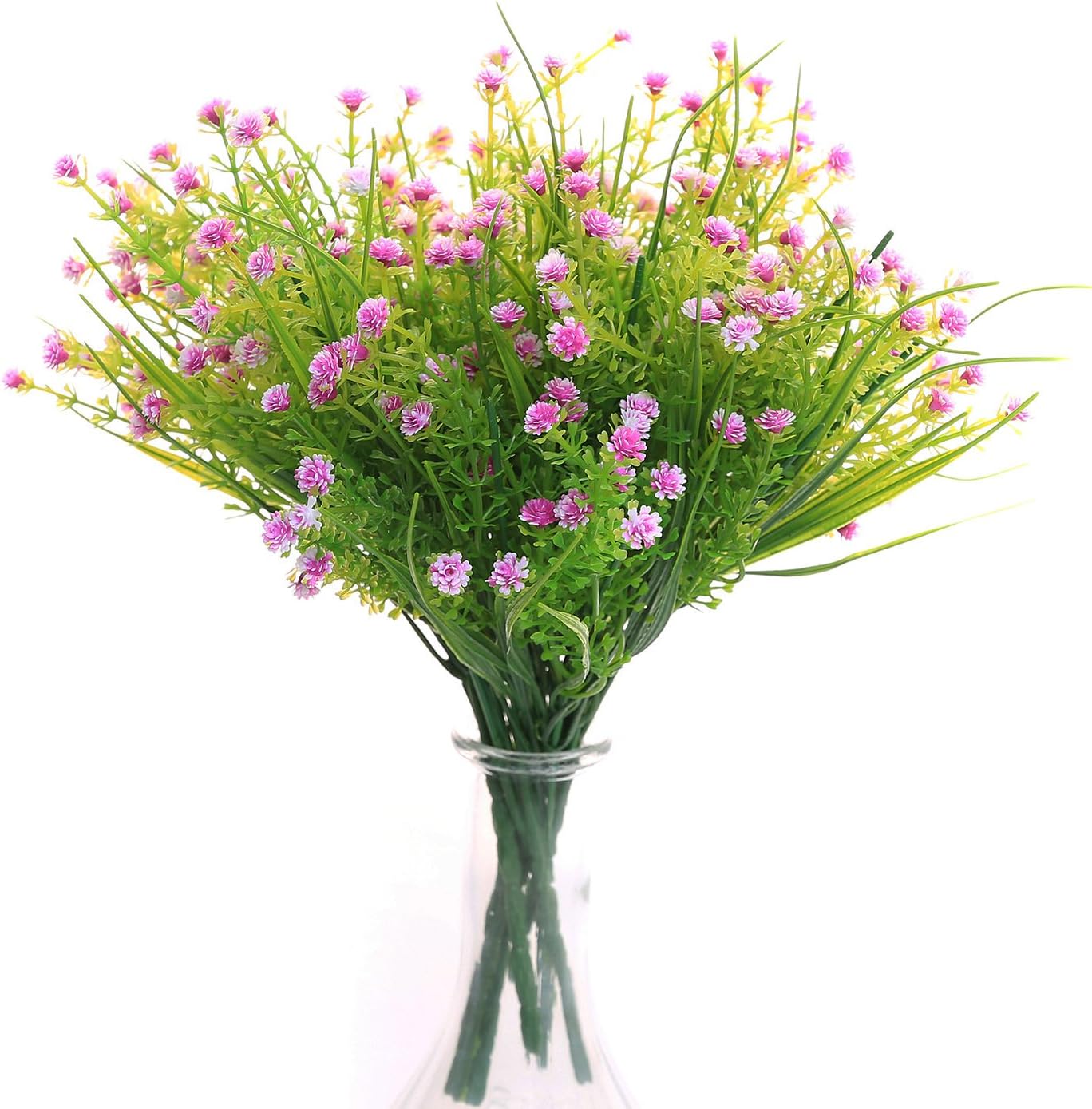 JAKY-Global Artificial Flowers Babysbreath Fake Water Plants Bouquet 6 Bundle Fake Plants Wedding Bridle Bouquet Outdoor Home Office Christmas Decor (Rose)