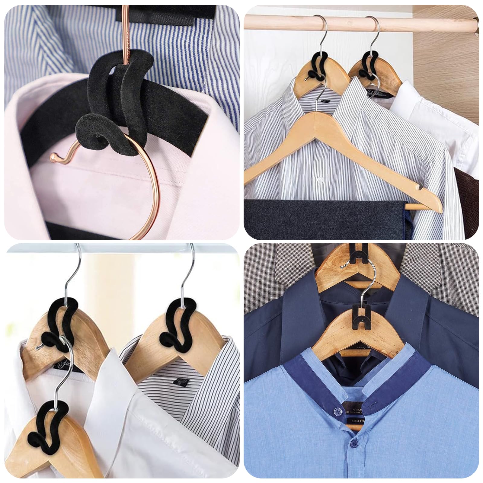 Set Met 30 Platzsparende Kleiderbügelhaken - Stacked Mini Kleiderbugelhooks Hanger Clip Drop Voor Efficientie En Organisatie
