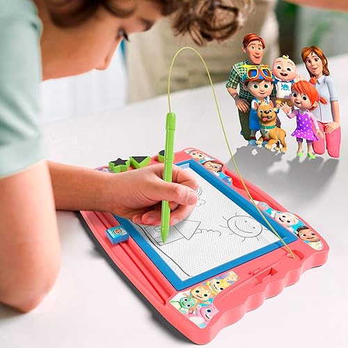 Miniatura 7 de Lollipop Cocomelon - Boceto magnético con 3 sellos magnéticos, almohadilla de dibujo creativa para niños y niños pequeños a partir de 3 años,