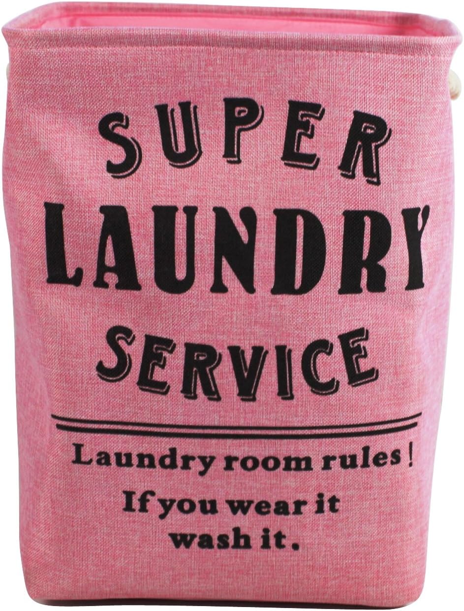 IHIDIRECT Open Bag Style Pink Super Service Clothes Laundry Wash Basket Hamper Box