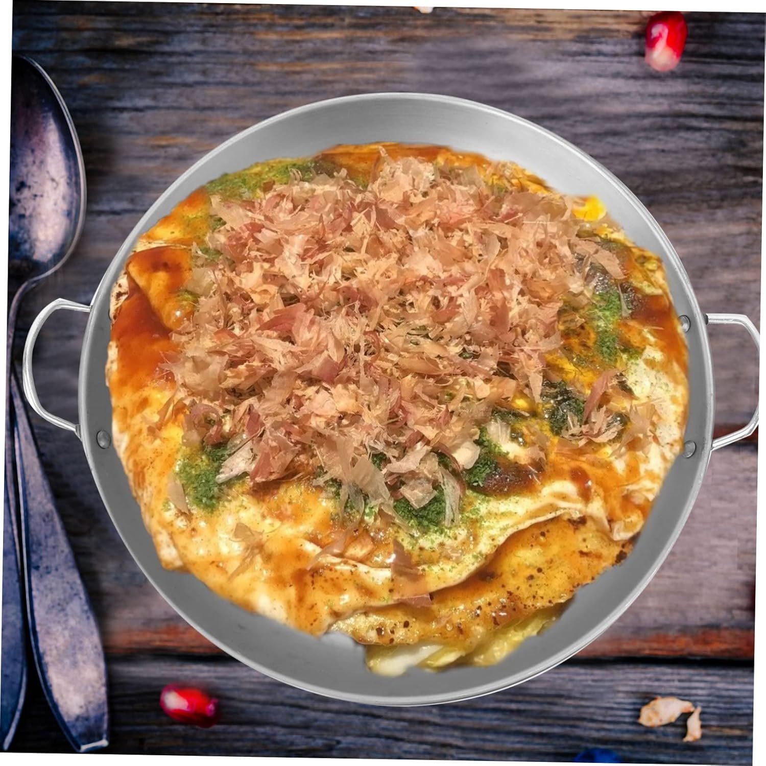 Household Iron Plate Grill Pan Round Steak Bbq Pan for Camping Outdoor Cooking Flat Griddle Barbecue Plate