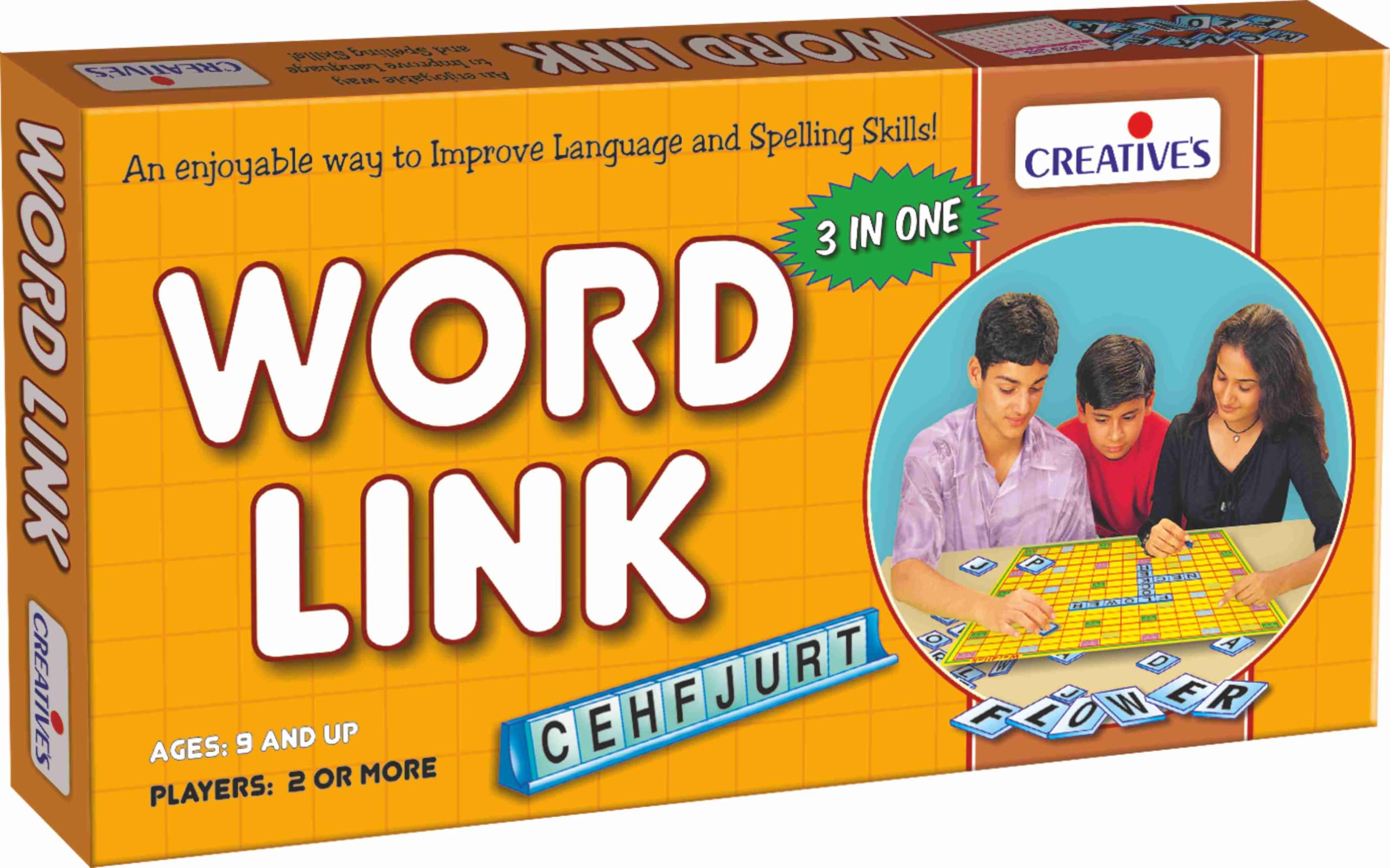Creative’s Word Link | Word Building Board Game | Fun & Challenging Crossword Game | Language & Spelling Skills | Learning & Educational Board Game | Word Search Game | Ages 9 & Up