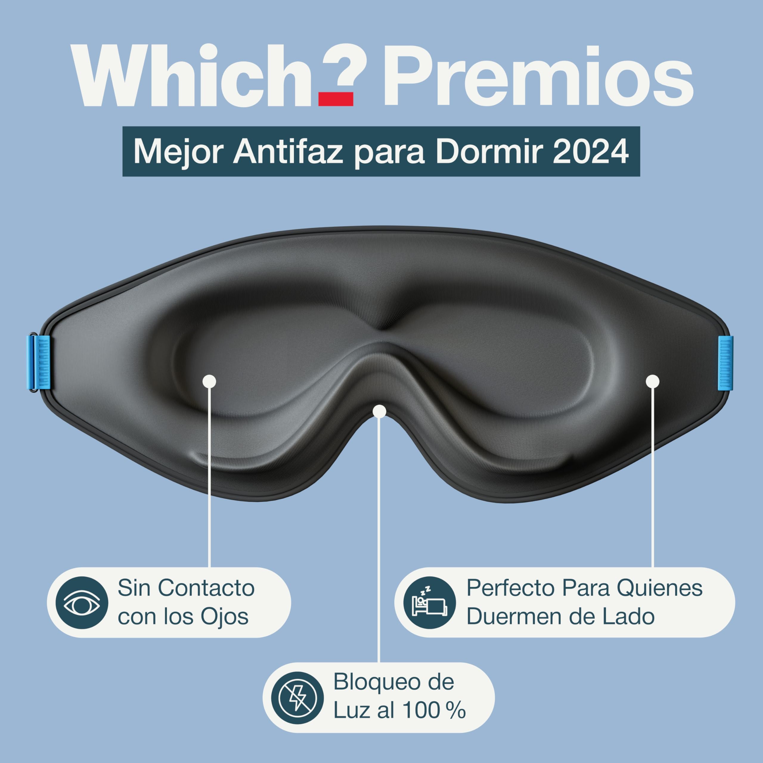 MyHalos® Mask Antifaz para Dormir – para Dormir Mujer y Hombre Modelo 2022 – Antifaz para Dormir Ojos Sin Presión – con Bolsa de Almacenamiento - Viajes, Yoga, Vendaje de Ojos
