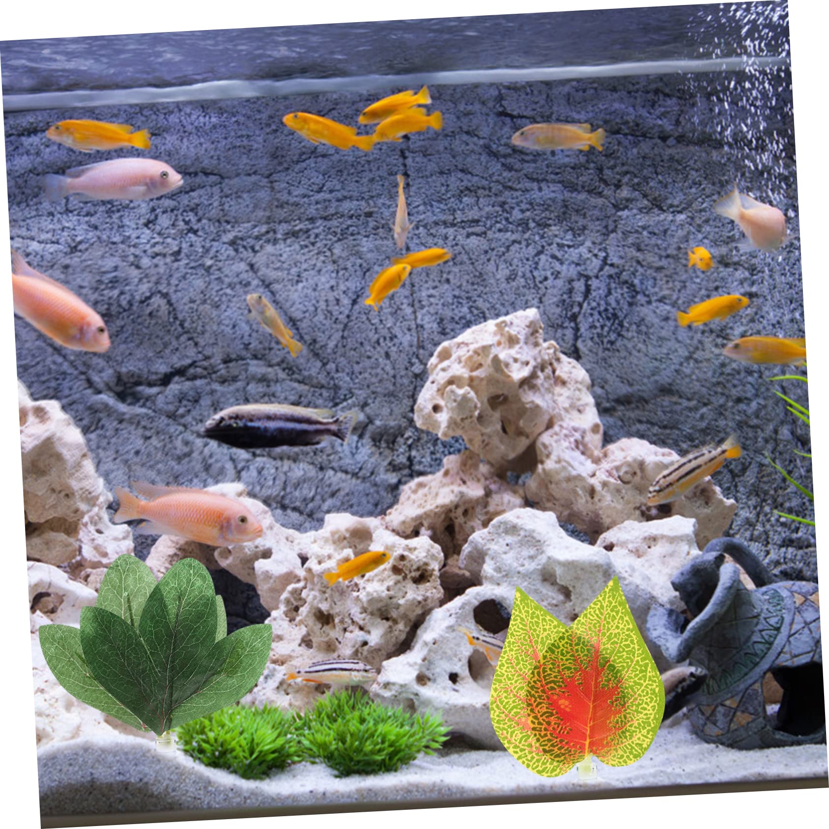 Yardwe 16stücke Dekorative Kunstpflanzen Für Aquarien Plastikpflanzen Für Fischbecken Und Terrarien Langlebige Und Pflegeleichte Landschaftsdekoration Mit Natürlichem Aussehen