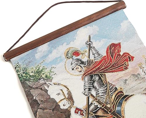 Miniatura 3 de HZMAN Pintura de caballero templario retro hecha a mano, arte de pared, decoración medieval cruzada estética para sala de estar, dormitorio, marco