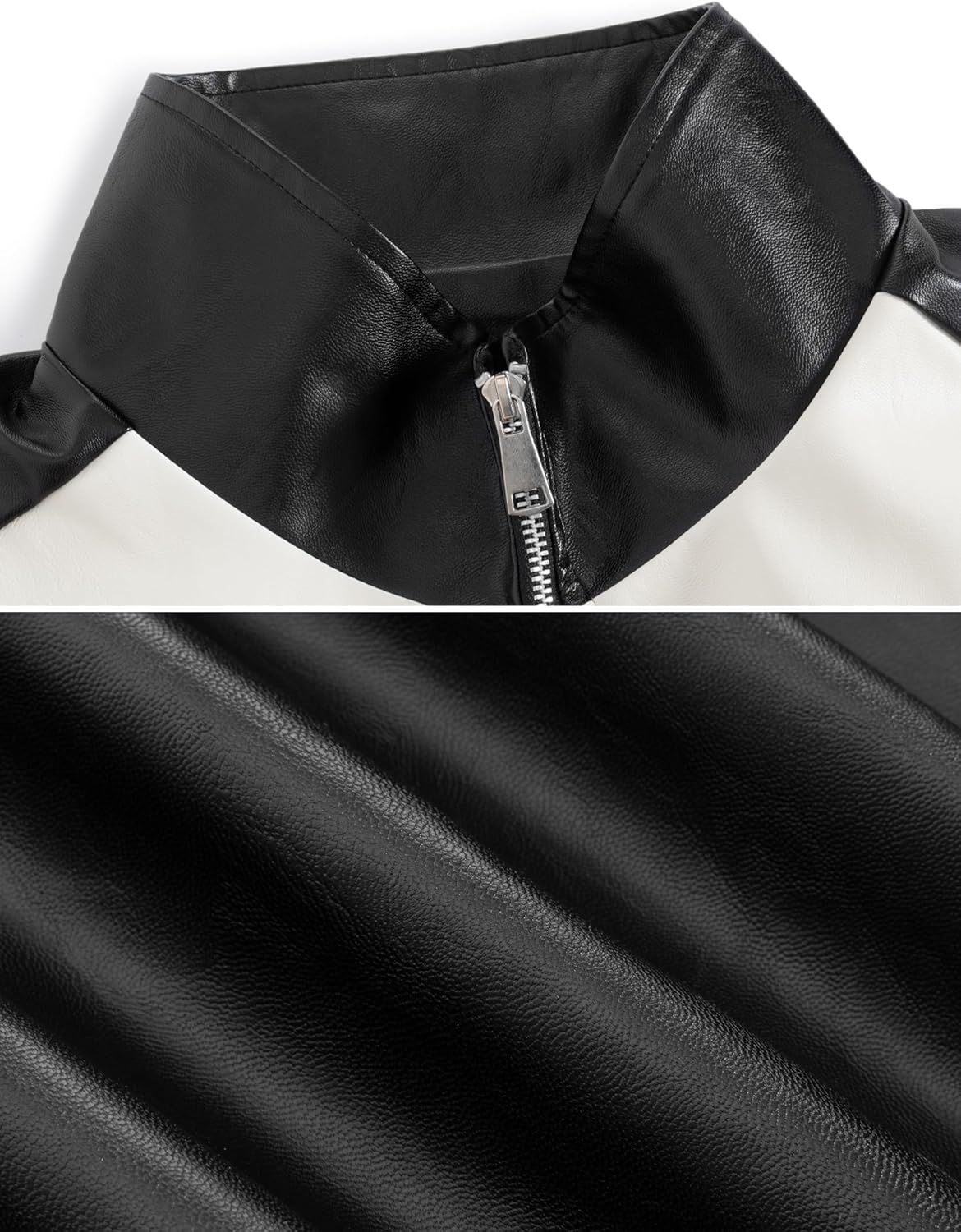 Vamtac Mens Bomber Jacket Oversized Faux Leather Jacket Y2k Vintage Racing Motorcycle Lightweight Coat Fall Winter - Image 6