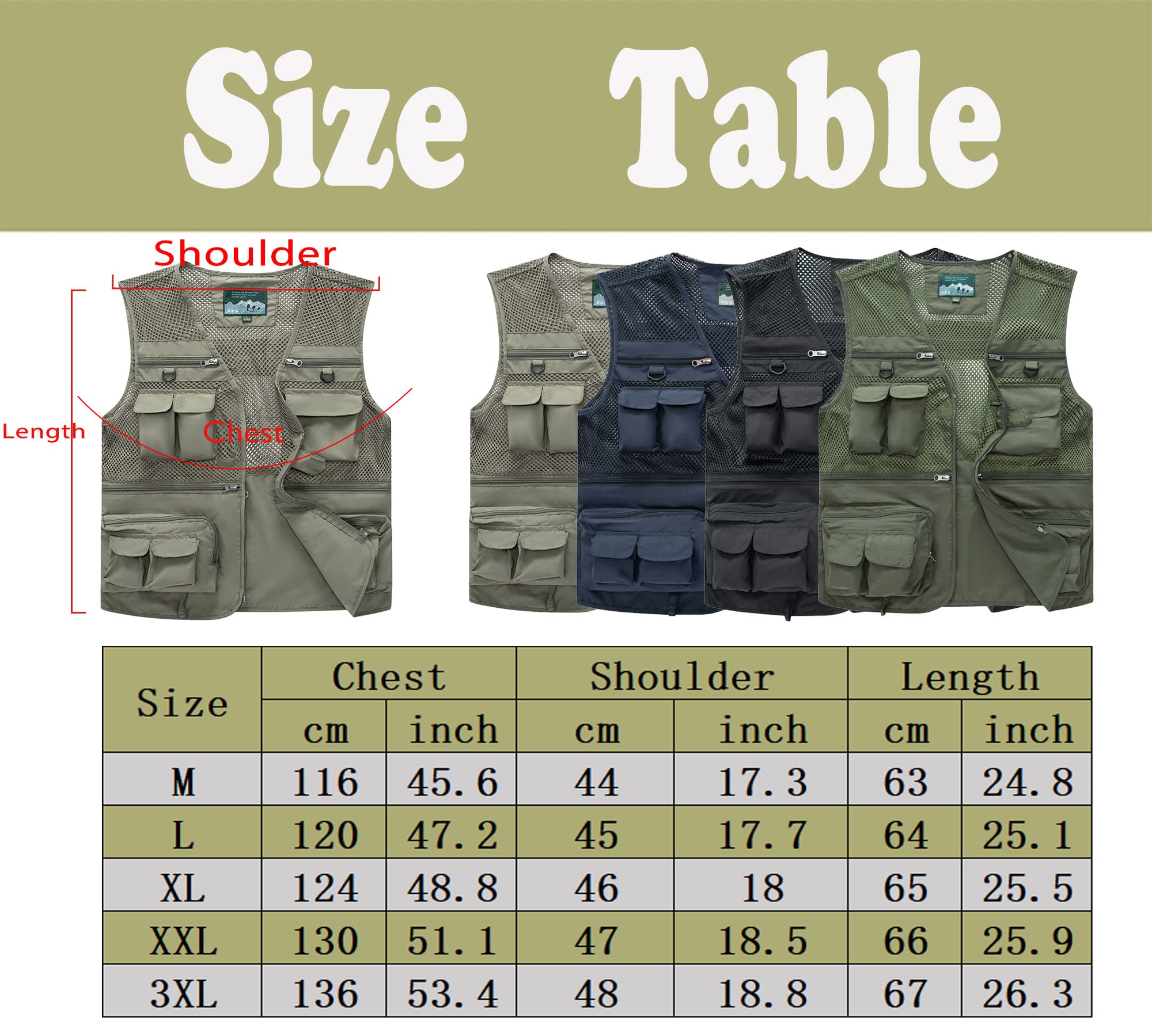Homme Gilet de Mesh Multi-Poches Gilet de Pêche Veste Photographie Gilets Voyage Sport Extérieure Camping Veste Pêche Veste ChasseVeste Sans Manche