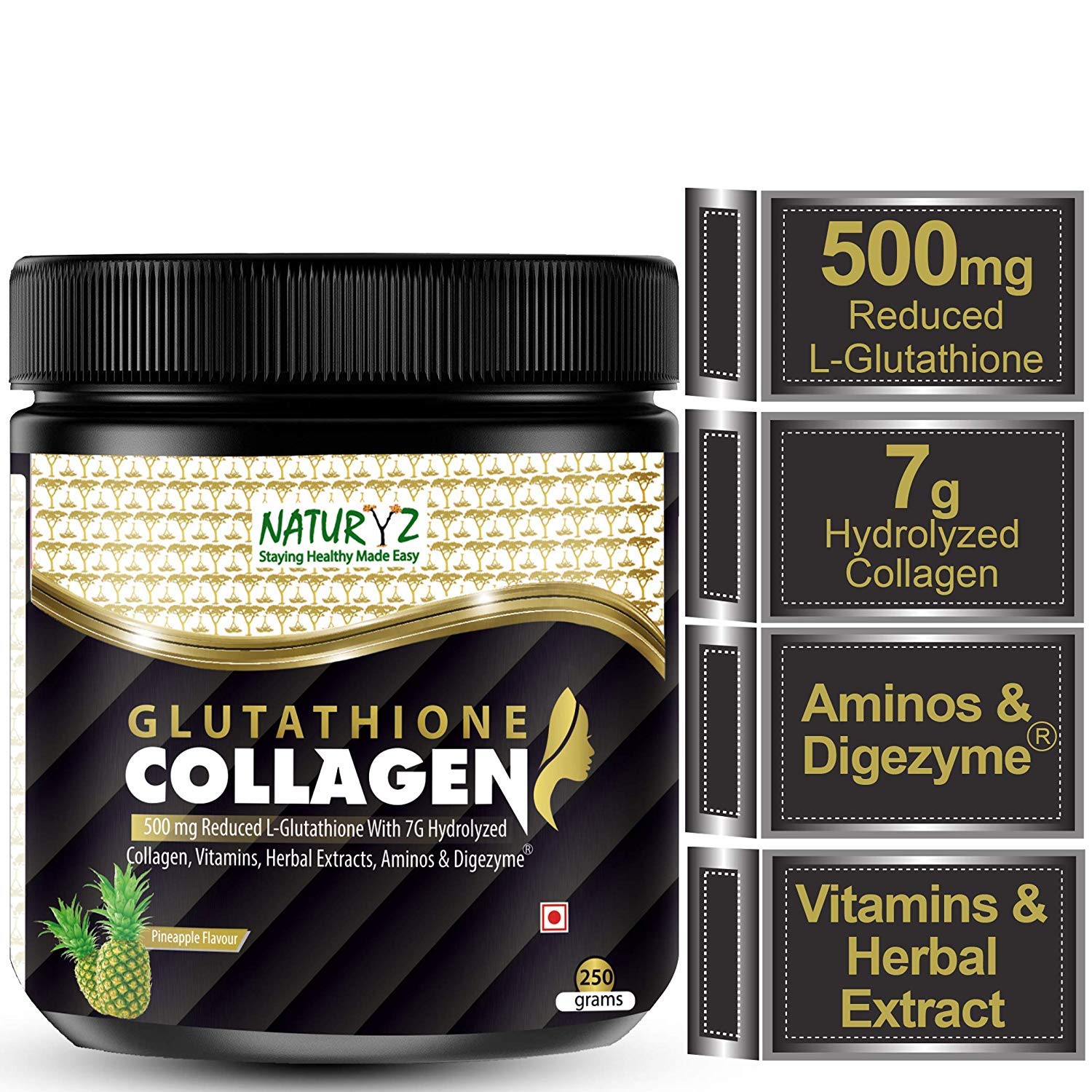 Buy Naturyz Glutathione Collagen with 500 mg Reduced LGlutathione, 7G