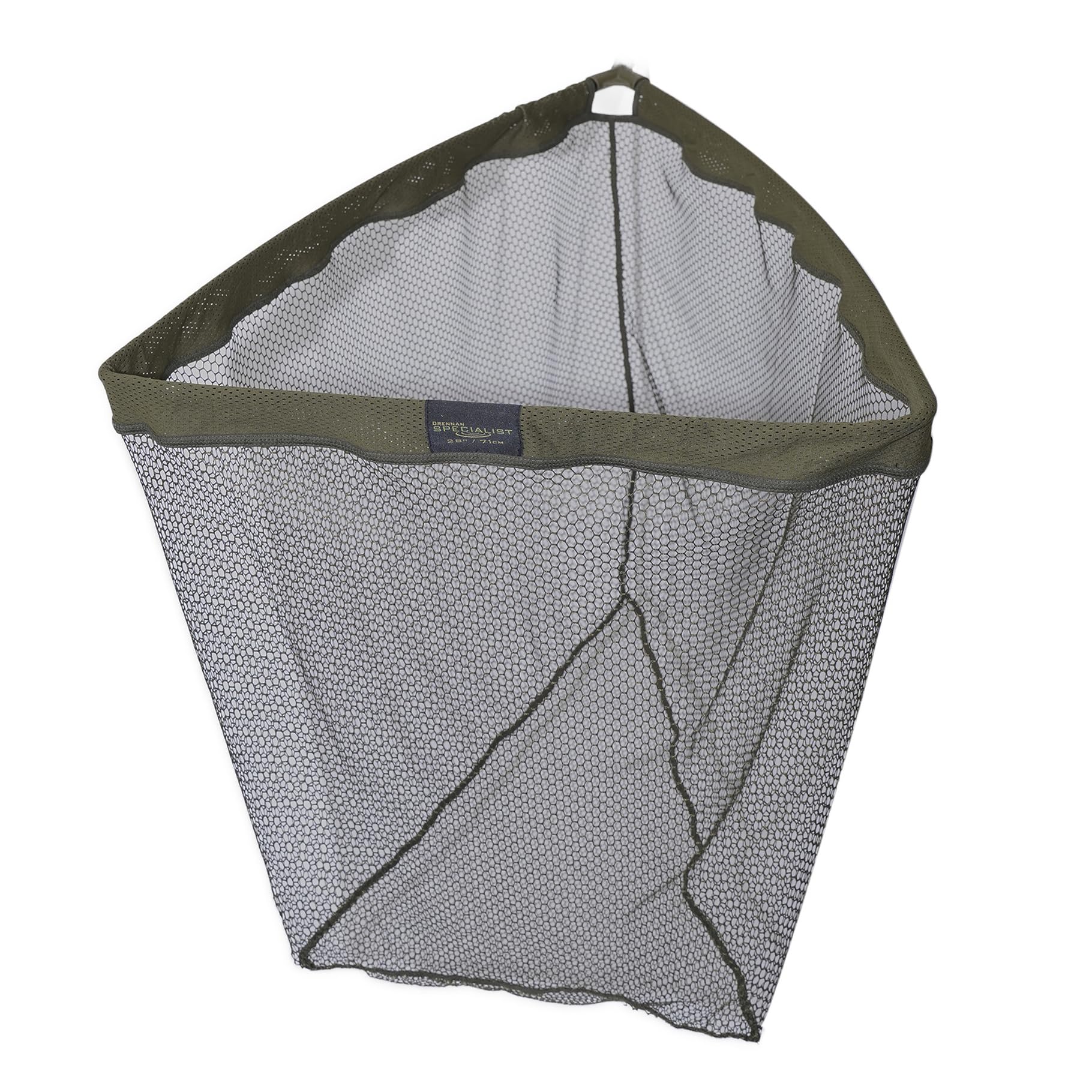Drennan Specialist 28" Triangle Net, a big fish net with fish friendly mesh, ideal for river fishing for carp pike and barbel.