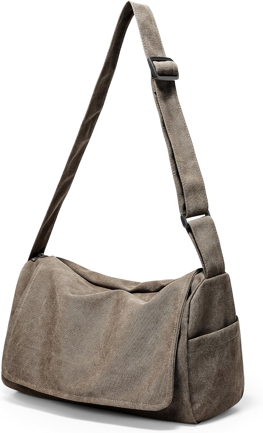 Messenger Bag for Men, Crossbody Bag Aesthetic, Water Resistant Unisex Classic Canvas Shoulder Bag - Image 8