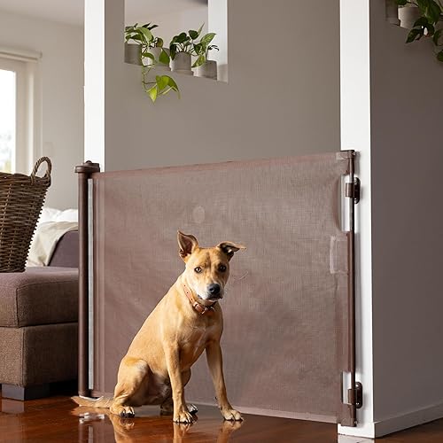 Miniatura 2 de Puerta retráctil para bebé Perma Child Safety de 33 pulgadas de alto x 71 pulgadas de ancho, malla, para escaleras, puertas, perros, mascotas,