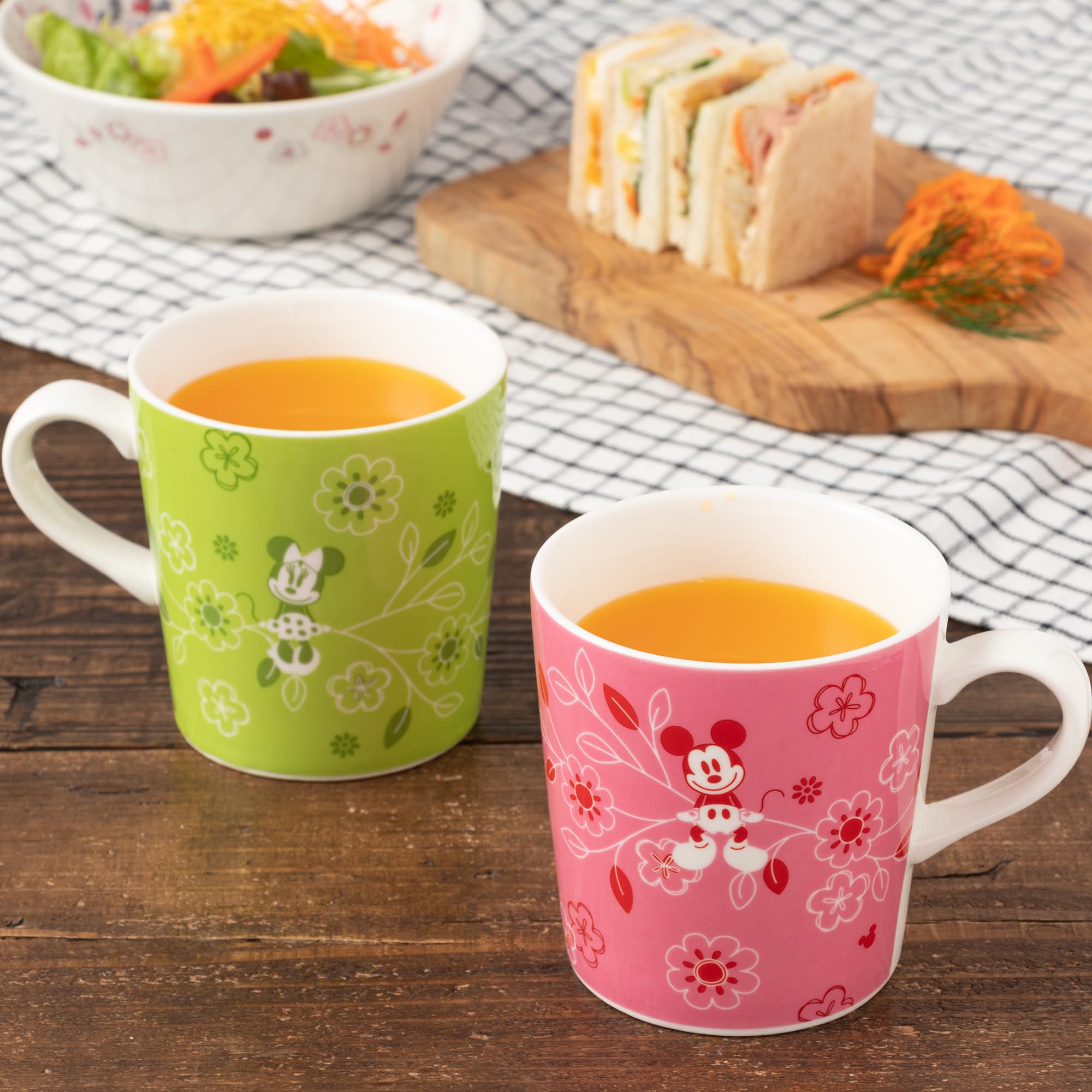 Amazon.co.jp: maebata Disney ミッキー＆ミニー フラワー マグカップ2