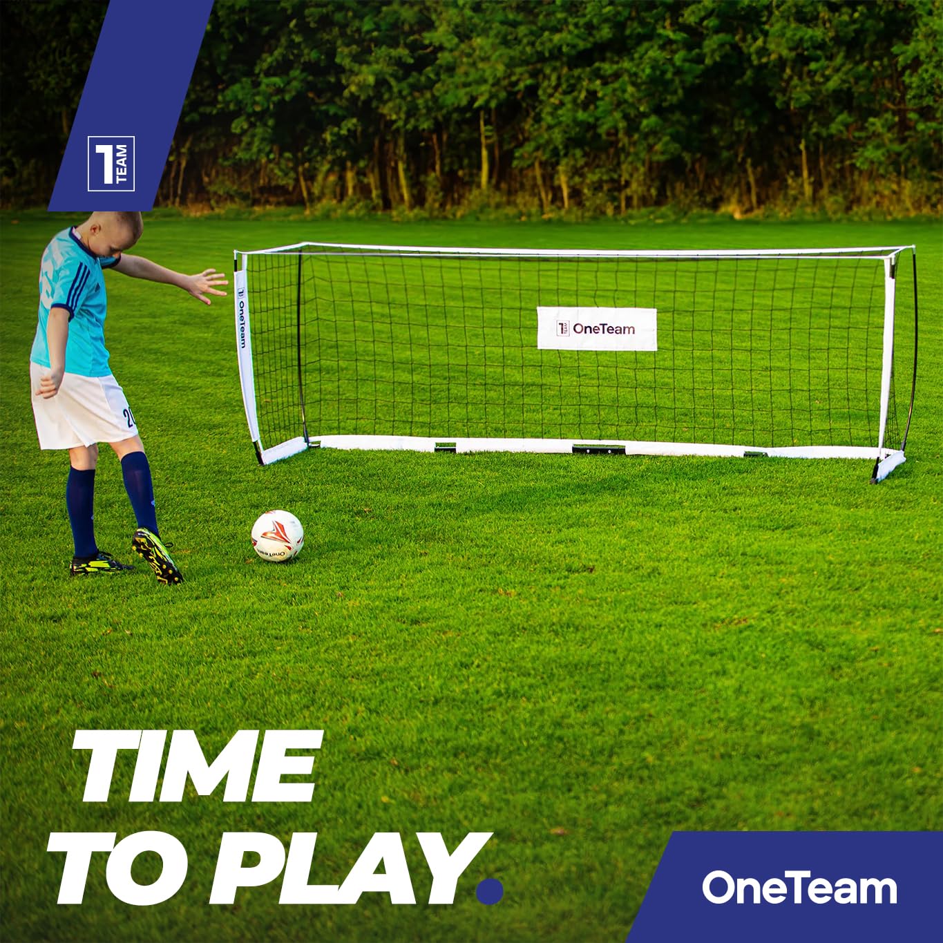 OneTeam Fußballtor 300x100 cm – Stabiler Stahlrahmen mit Netz