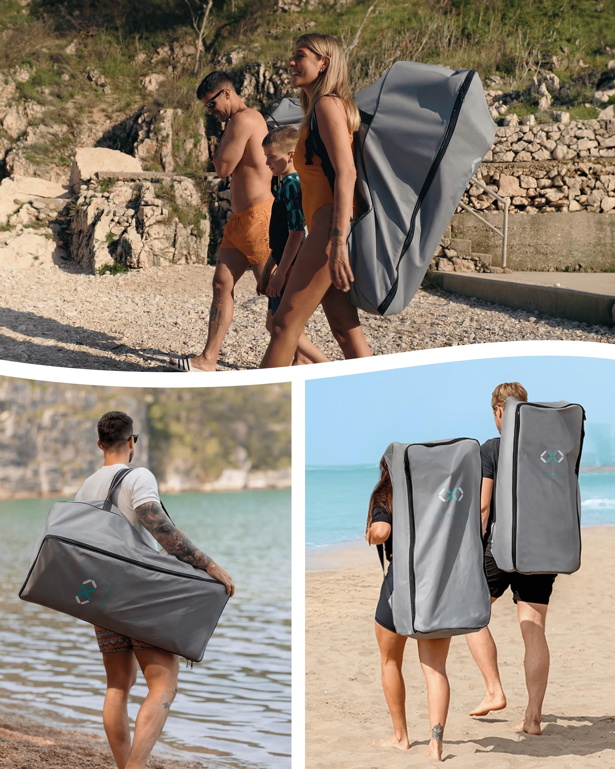 ZLX Mochila Paddle Surf Hinchable 100L, Bolsa Transporte Sup con Correas Ergonómicas Acolchadas, Mochila Tabla Paddle Surf Impermeable para Paddleboard con Gran Capacidad