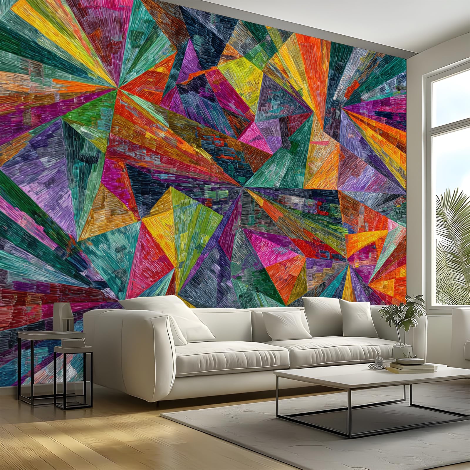 Décoration Murale Amovible Géométrique pour Rénover une Chambre sans Abîmer le Mur