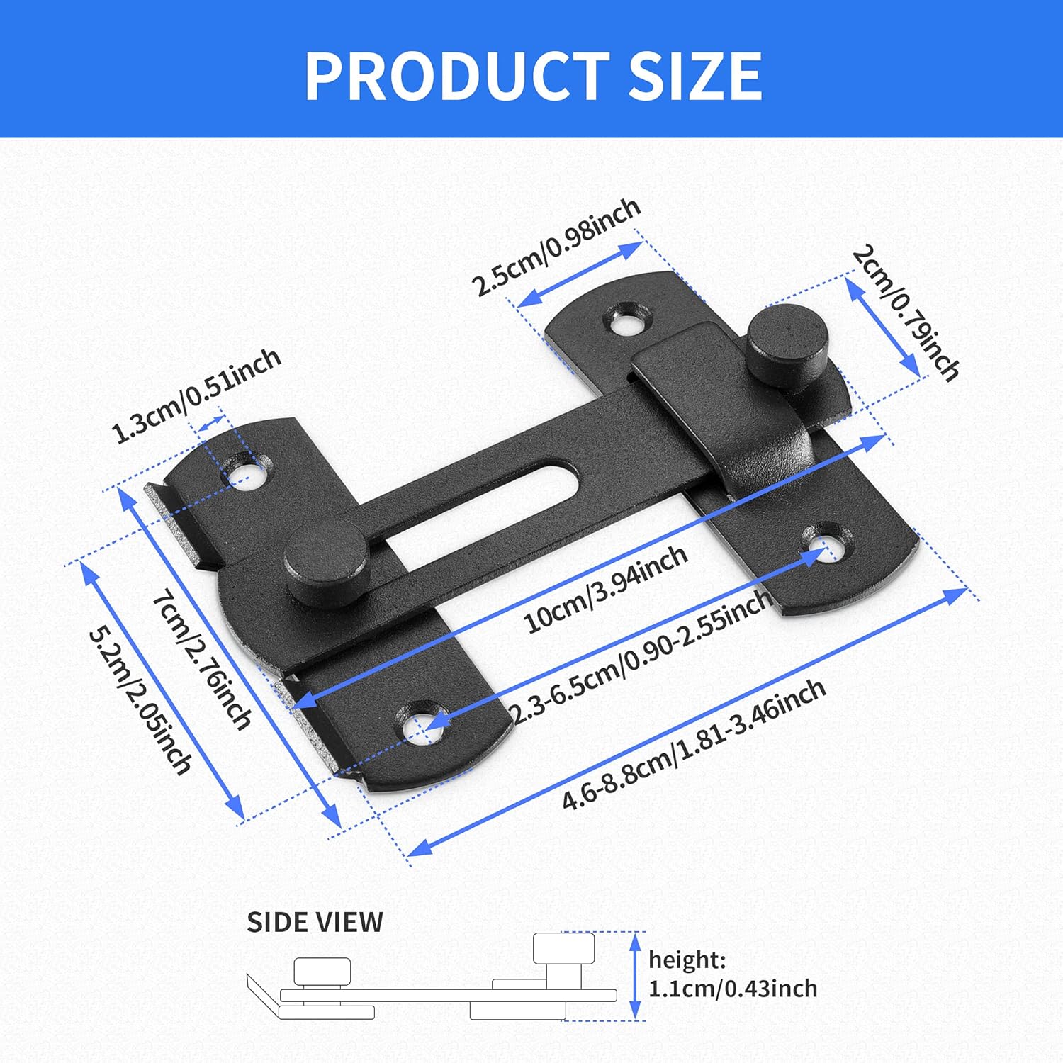 Buy Tidorlou Stainless Steel Flip Latch Gate Latches Bar Latch Safety