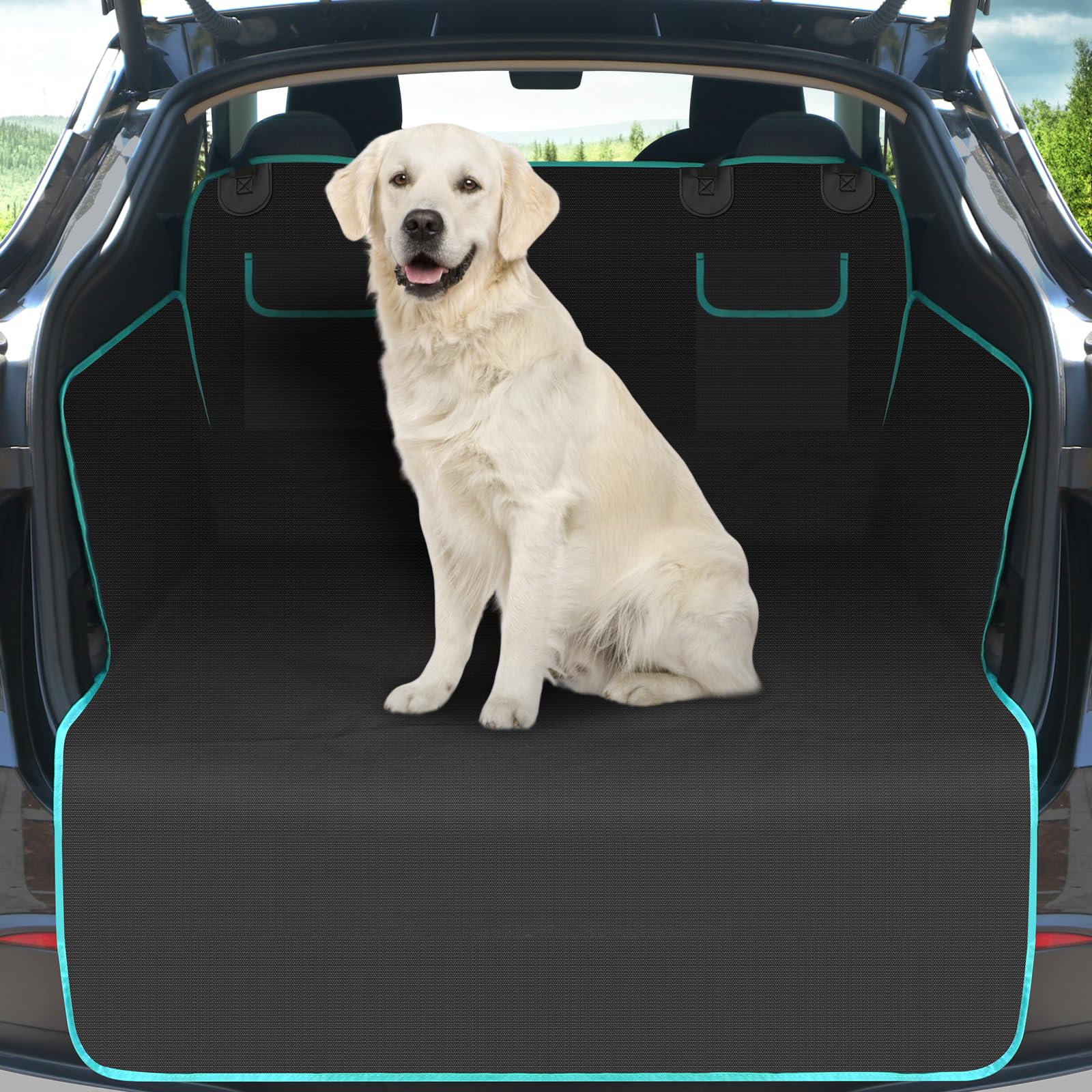 Vepazony Kofferraumschutz Hund Universal 185x105cm Waterproof Scratch Resistant Kofferraum Car Guard Mat Dogs Guard Kofferraum Schutzmatte Hunde Reise Transport Hundebett for Auto, SUV (Blau)