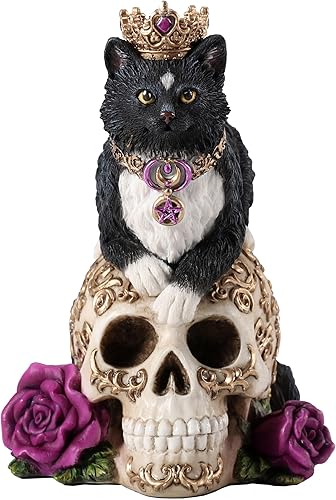 Veronese Design Selina Fenech - Figura pintada a mano con diseño de gato mágico y calavera de 5 34 pulgadas