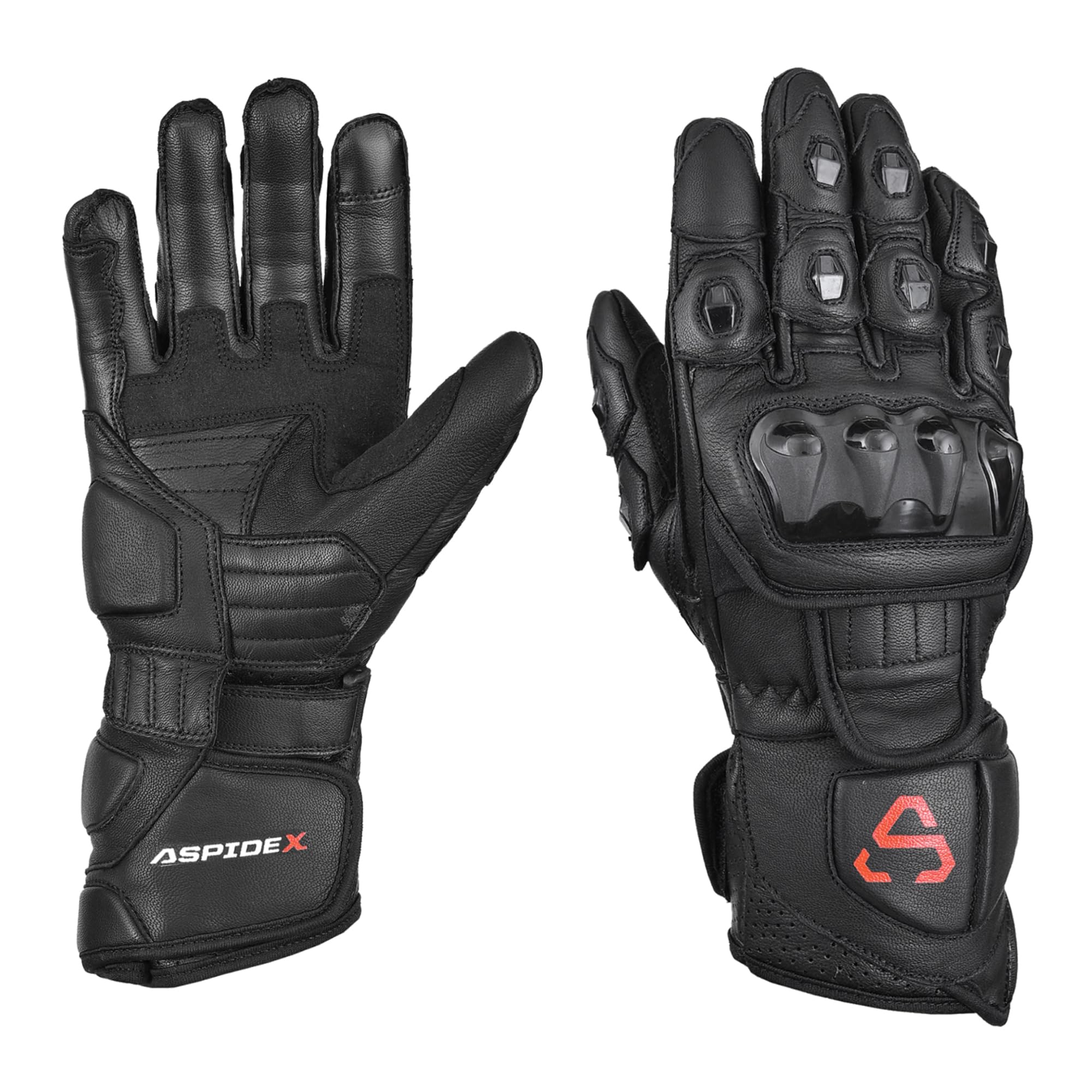 Guanti Da Corsa In Pelle Da Uomo Per Moto Guanti Protettivi Con Protezione Nocche, Guanti Sportivi Corsa Neri
