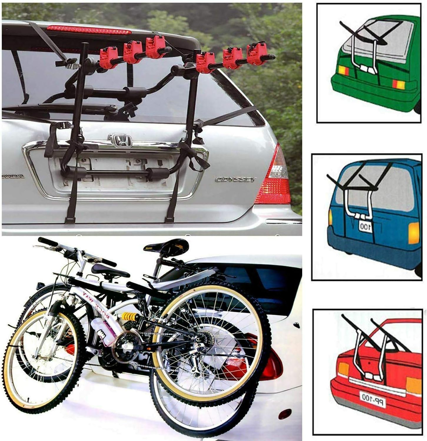 Ride Along UK Triple 3 Bike Carrier Cycle Rear Boot Rack - 2844