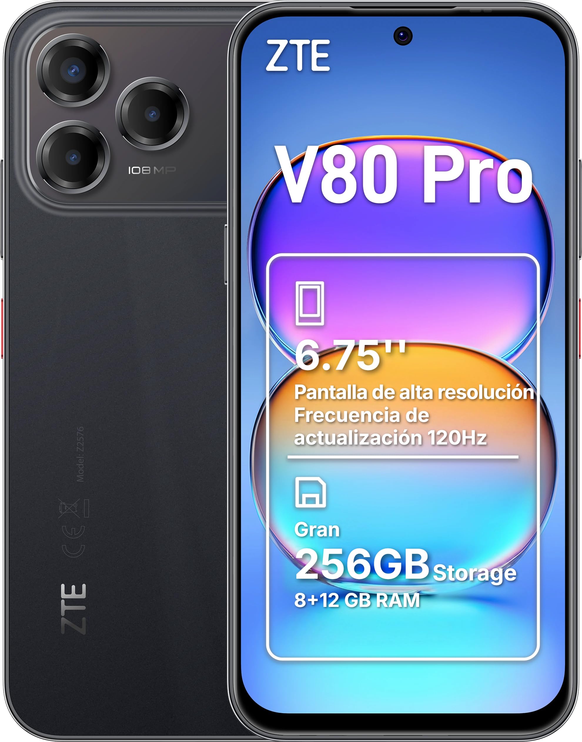 Smartphone ZTE Blade V80 Pro 8GB/ 256GB/ 6.75"/ Negro