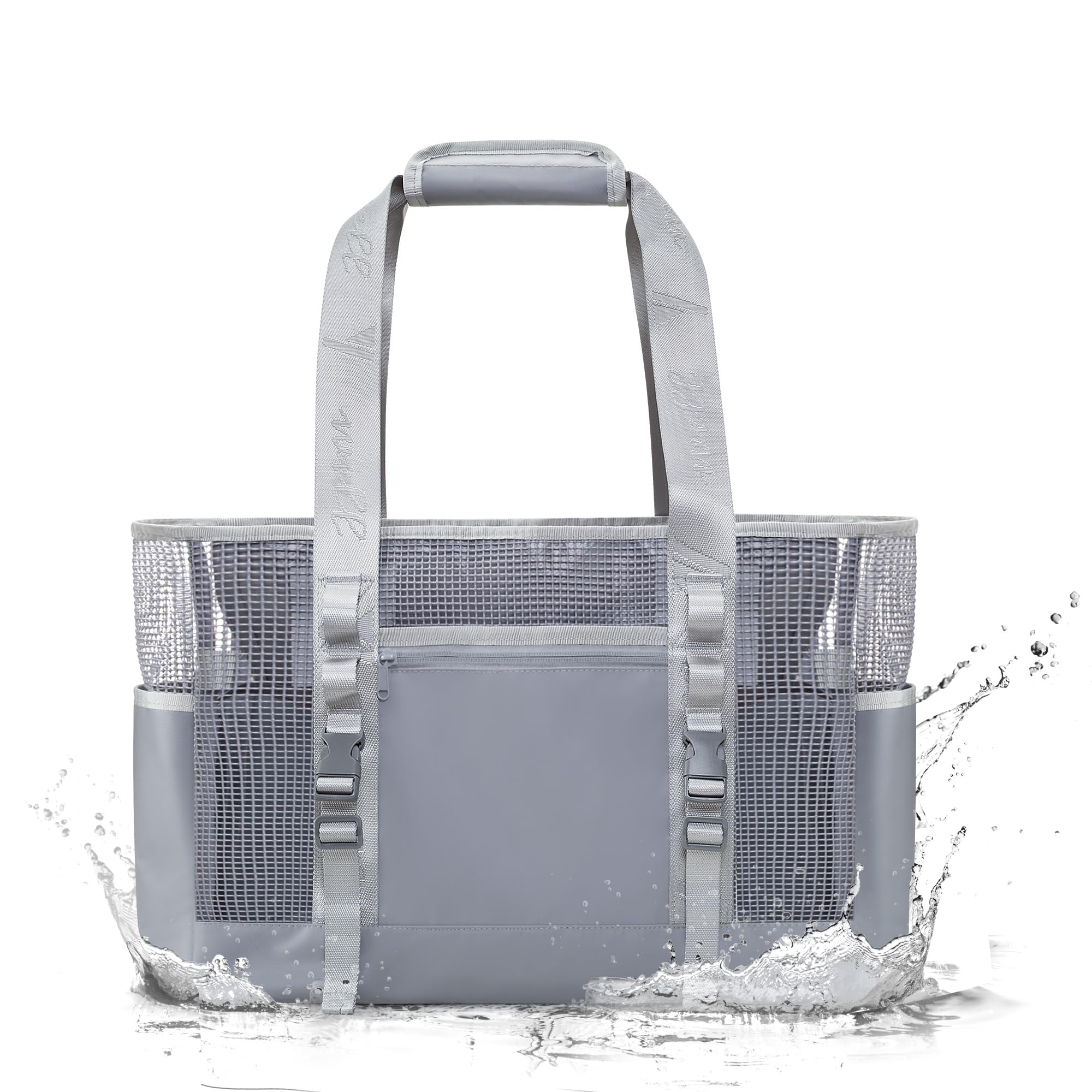 Yarwo Boat Gear Tote Bag, 35.5L Waterproof Boat Accessories Organizer with Marine-grade Coated Mesh and Wet Dry Pockets